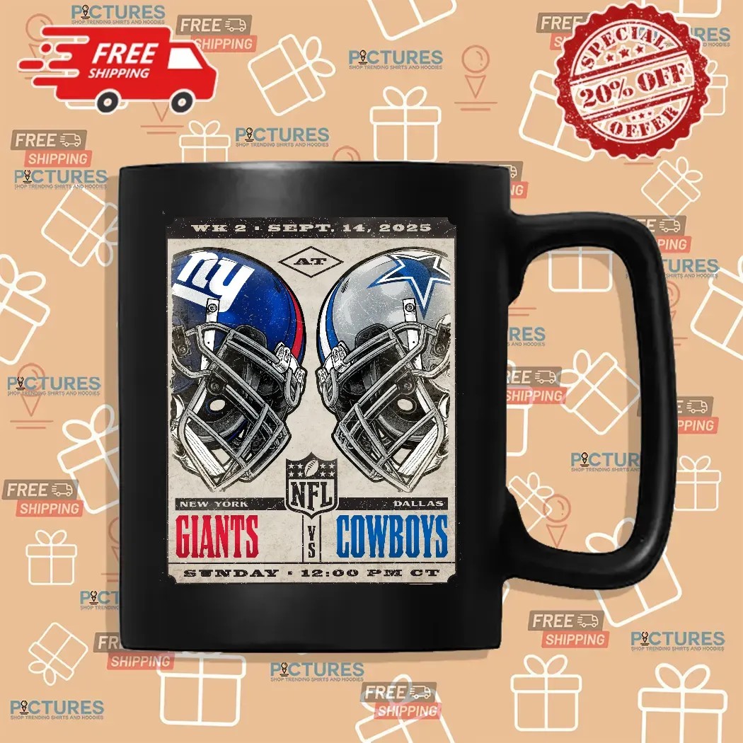 New York Giants Vs Dallas Cowboys Nfl Helmet 2025 Poster T Shirt
