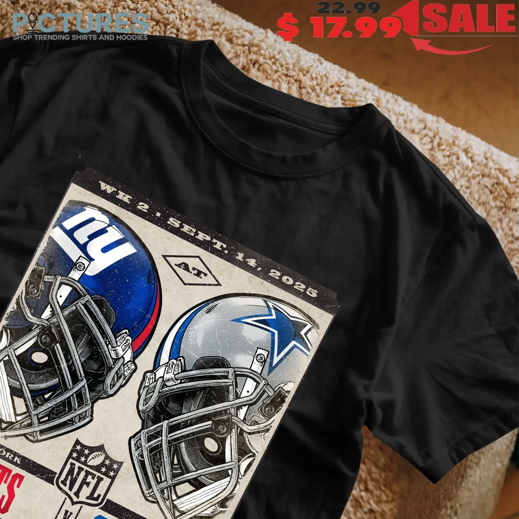 New York Giants Vs Dallas Cowboys Nfl Helmet 2025 Poster T Shirt