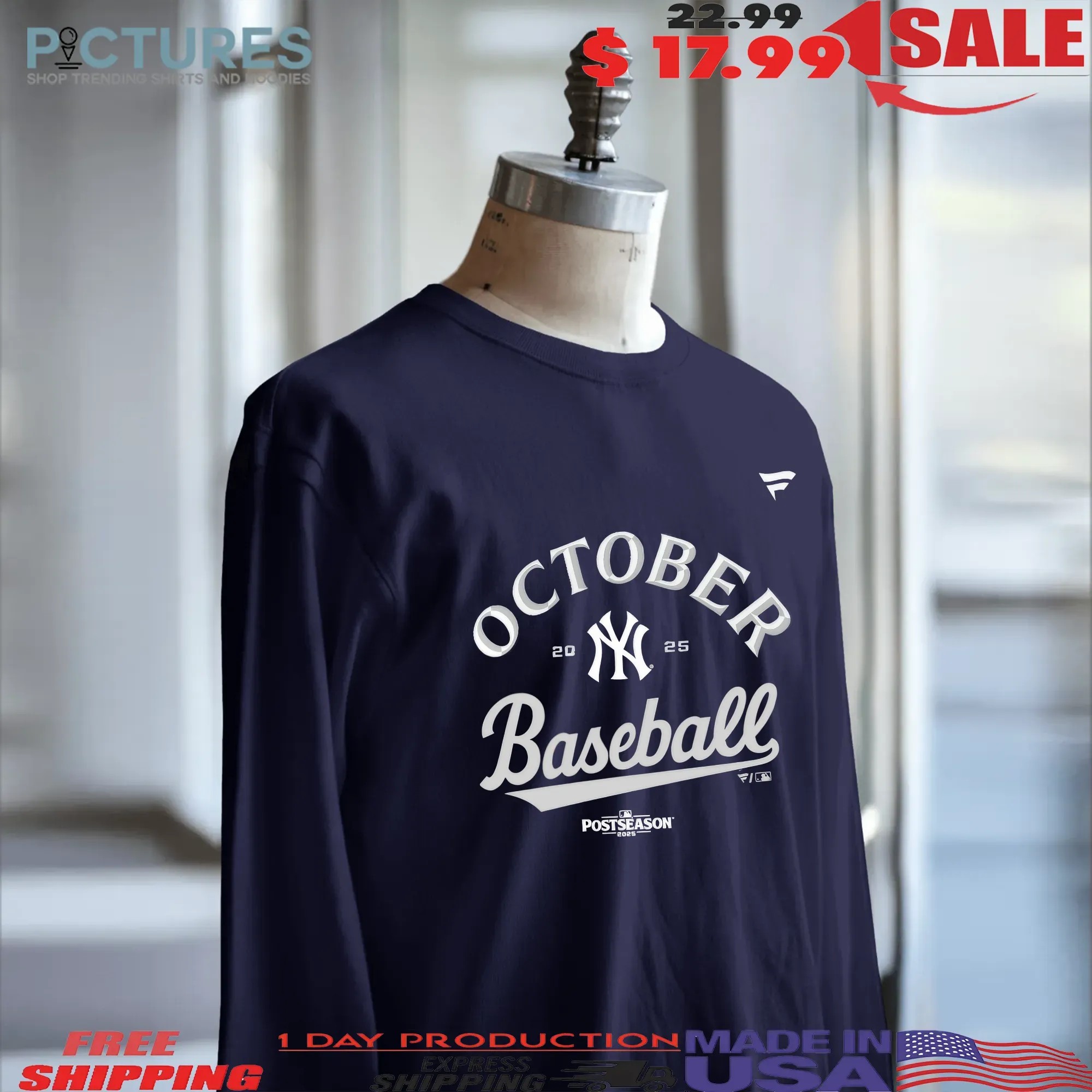 New York Yankees October Baseball 2025 MLB Postseason T Shirt
