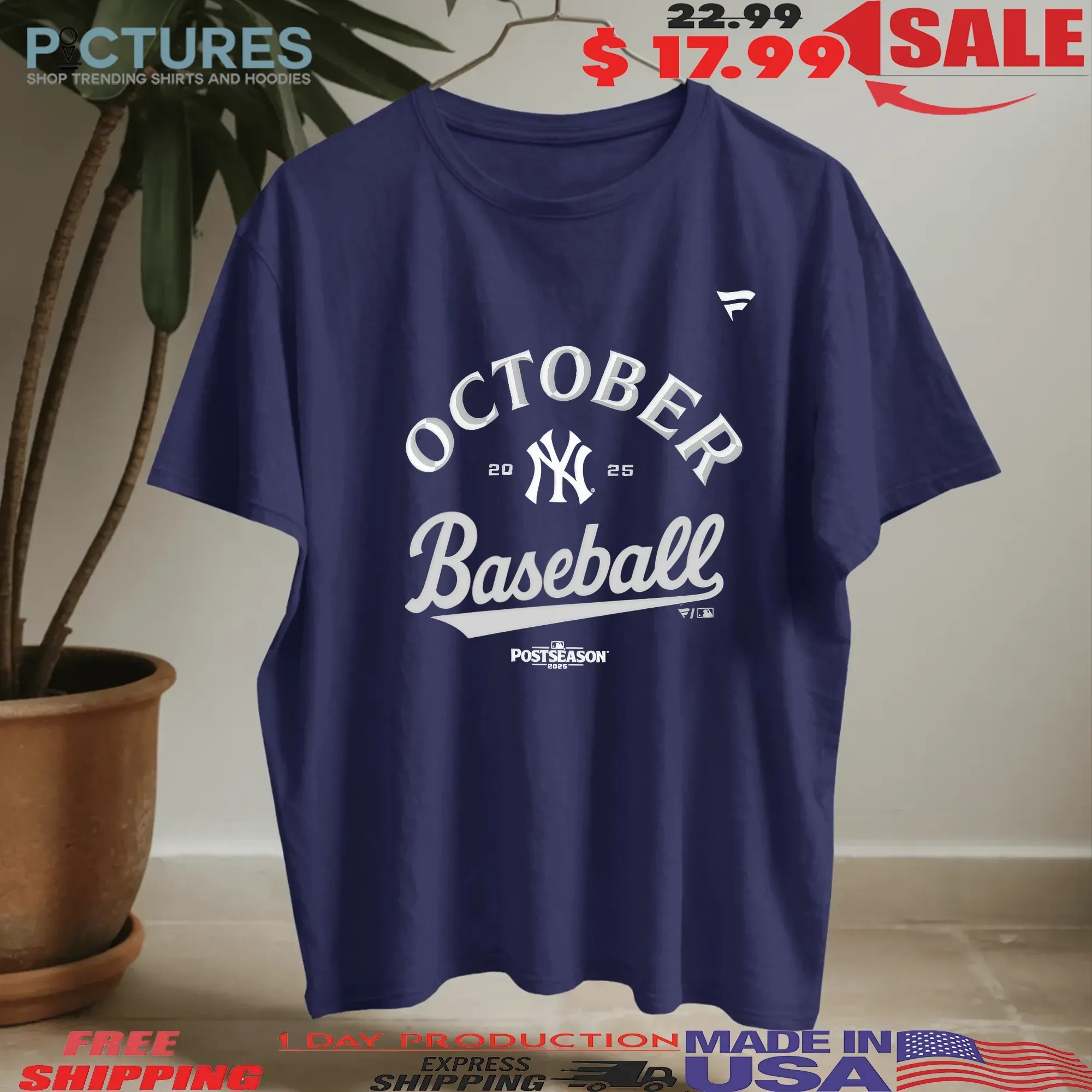 New York Yankees October Baseball 2025 MLB Postseason T Shirt