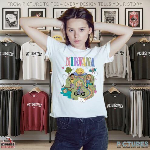 Nirvana Colorful Themed Childlike T Shirt