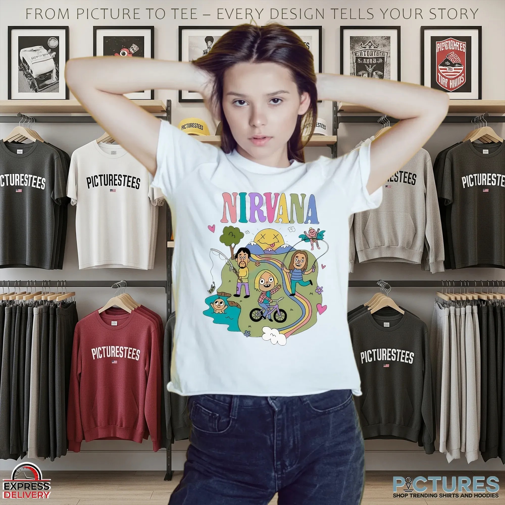 Nirvana Colorful Themed Childlike T Shirt