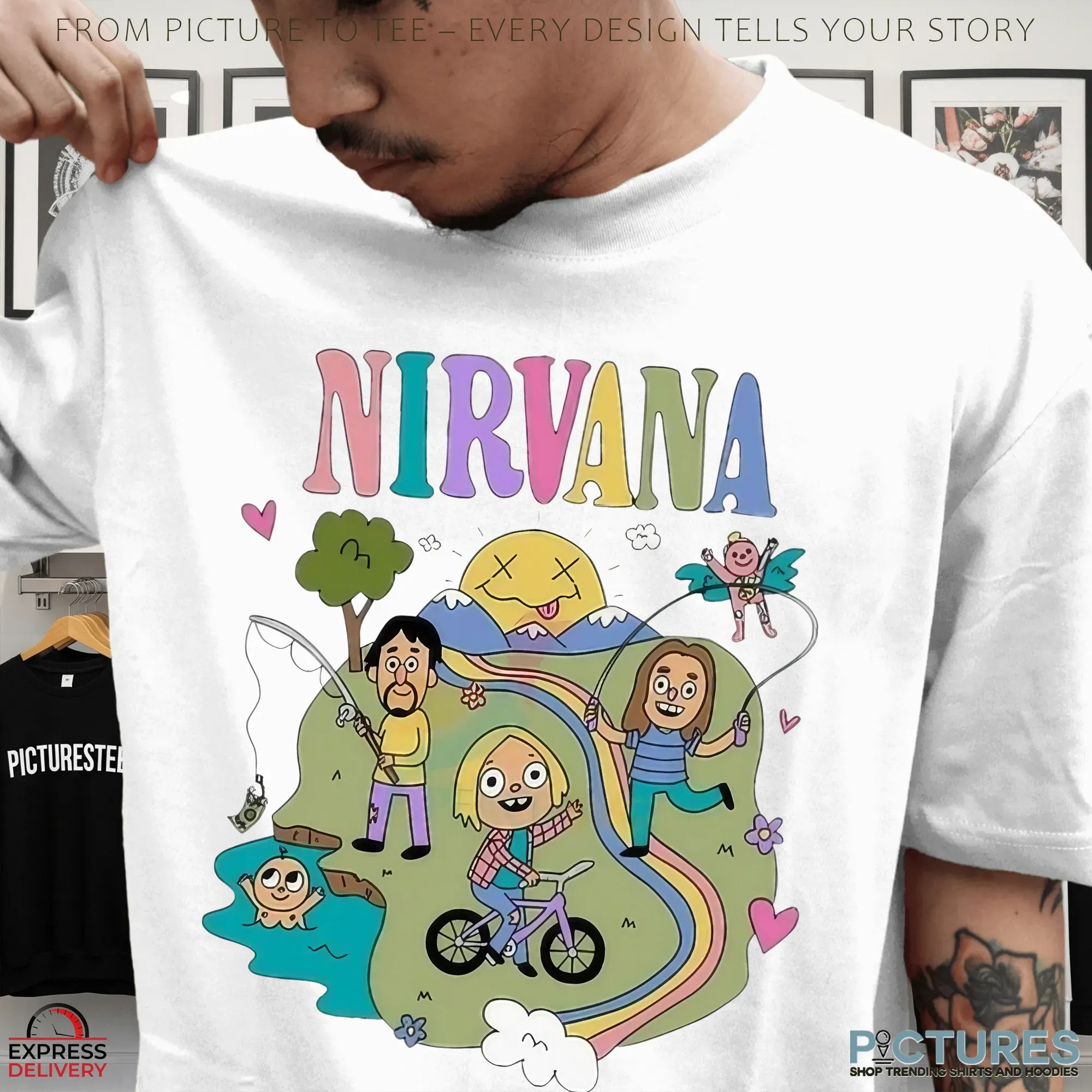 Nirvana Colorful Themed Childlike T Shirt