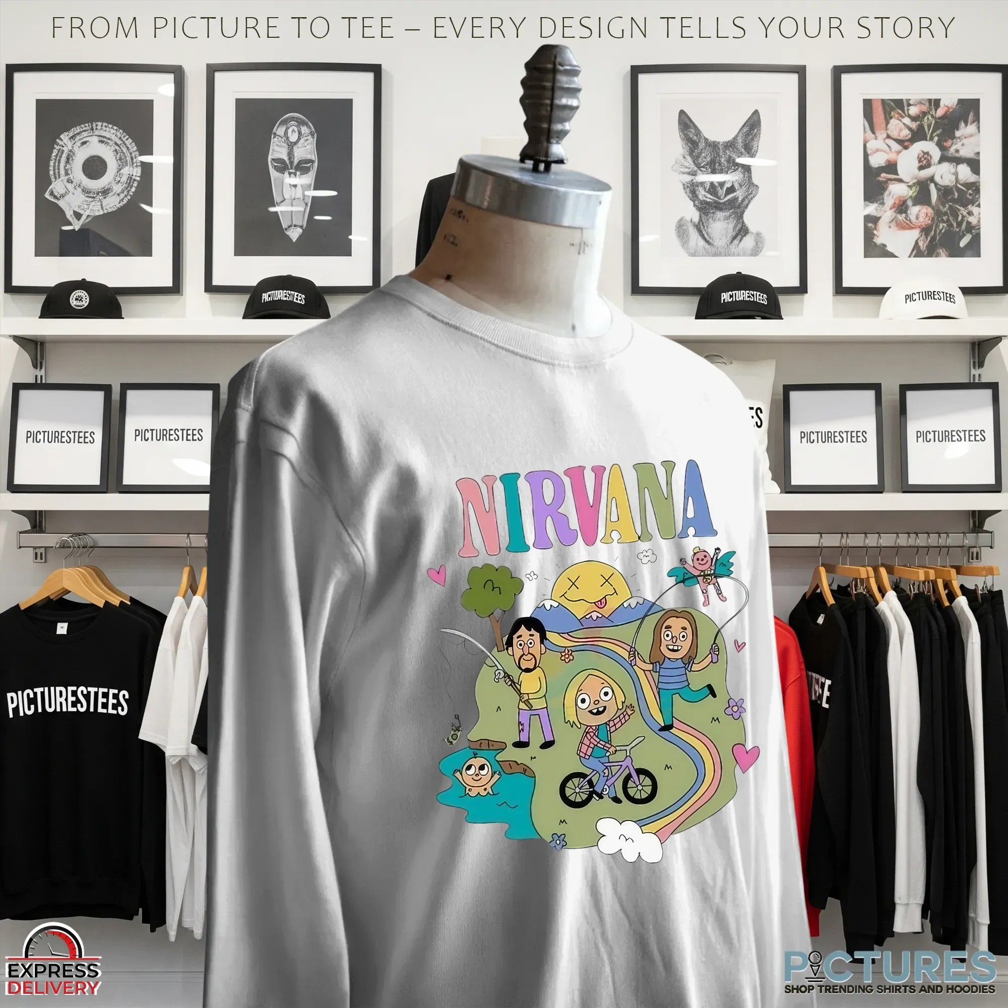 Nirvana Colorful Themed Childlike T Shirt