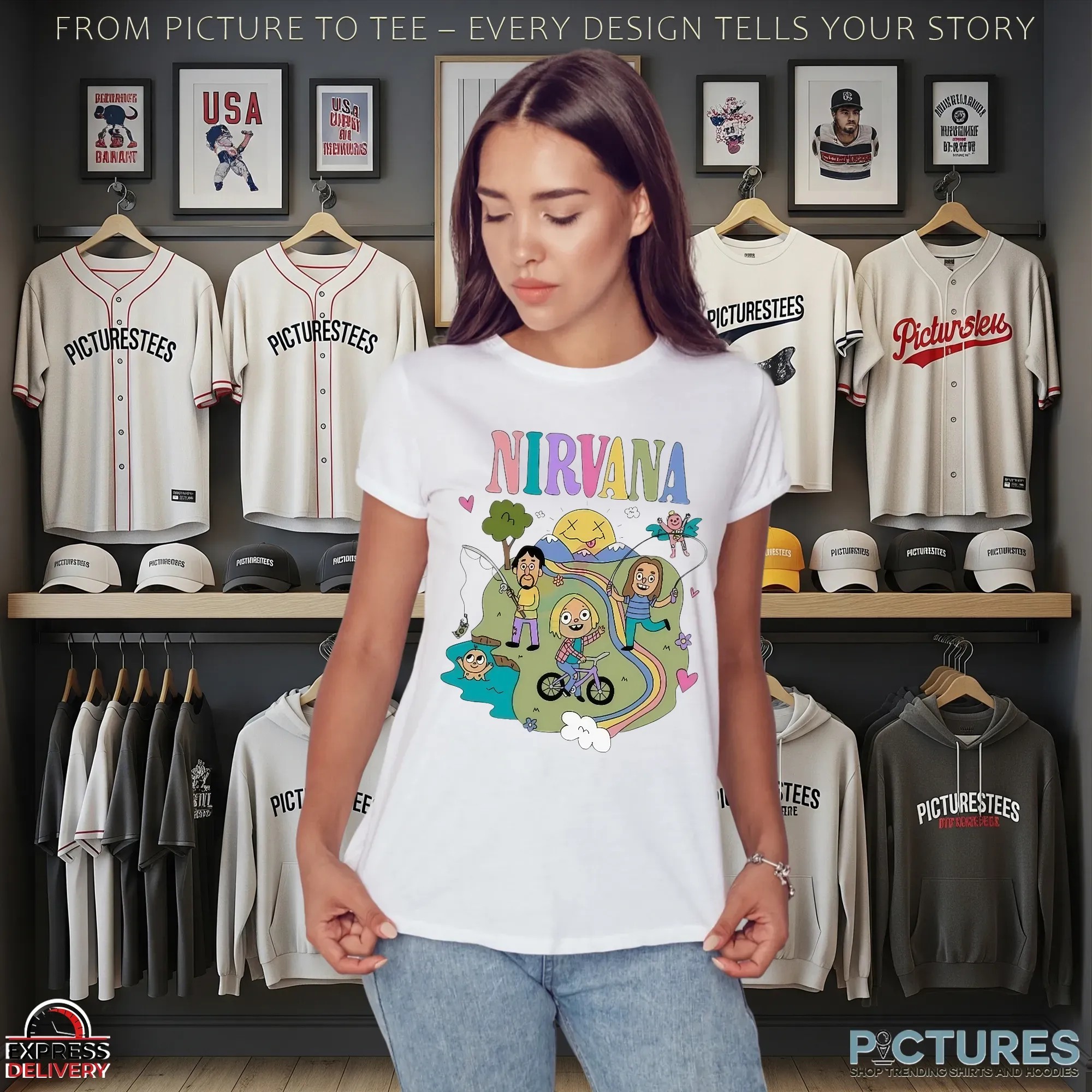 Nirvana Colorful Themed Childlike T Shirt