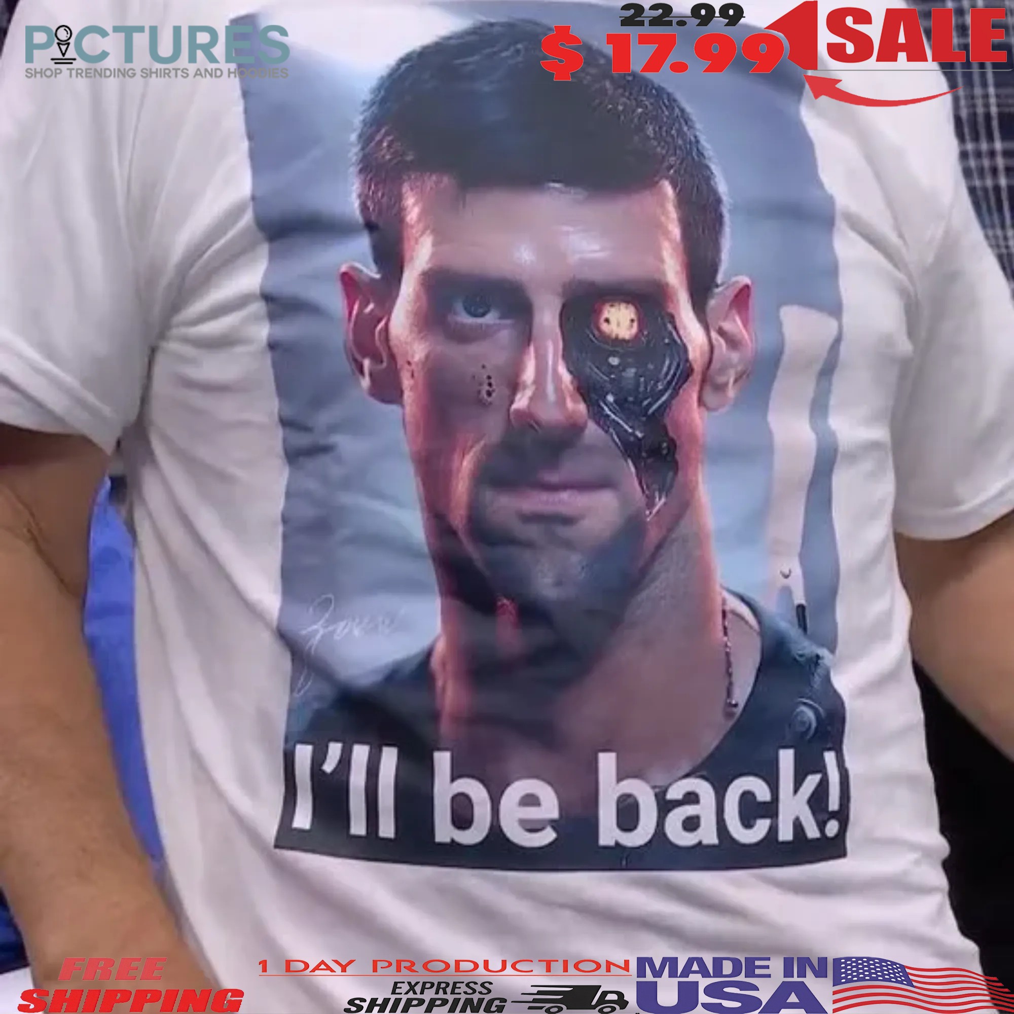 Novak Djokovic I'll Be Back Horror T Shirt