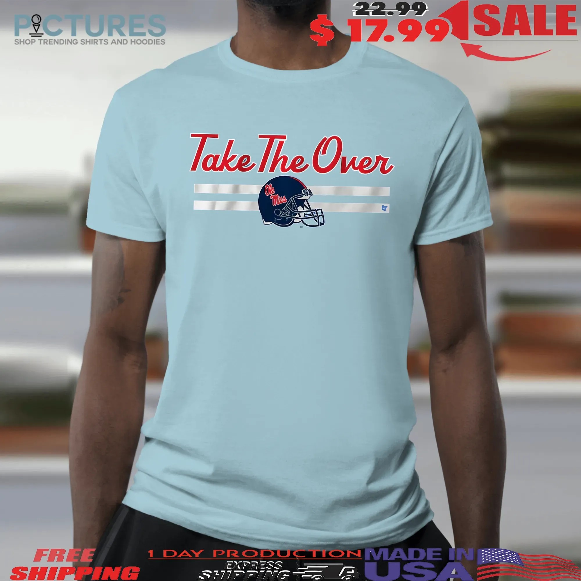 Ole Miss Rebels Football Take The Over Helmet Graphic T Shirt
