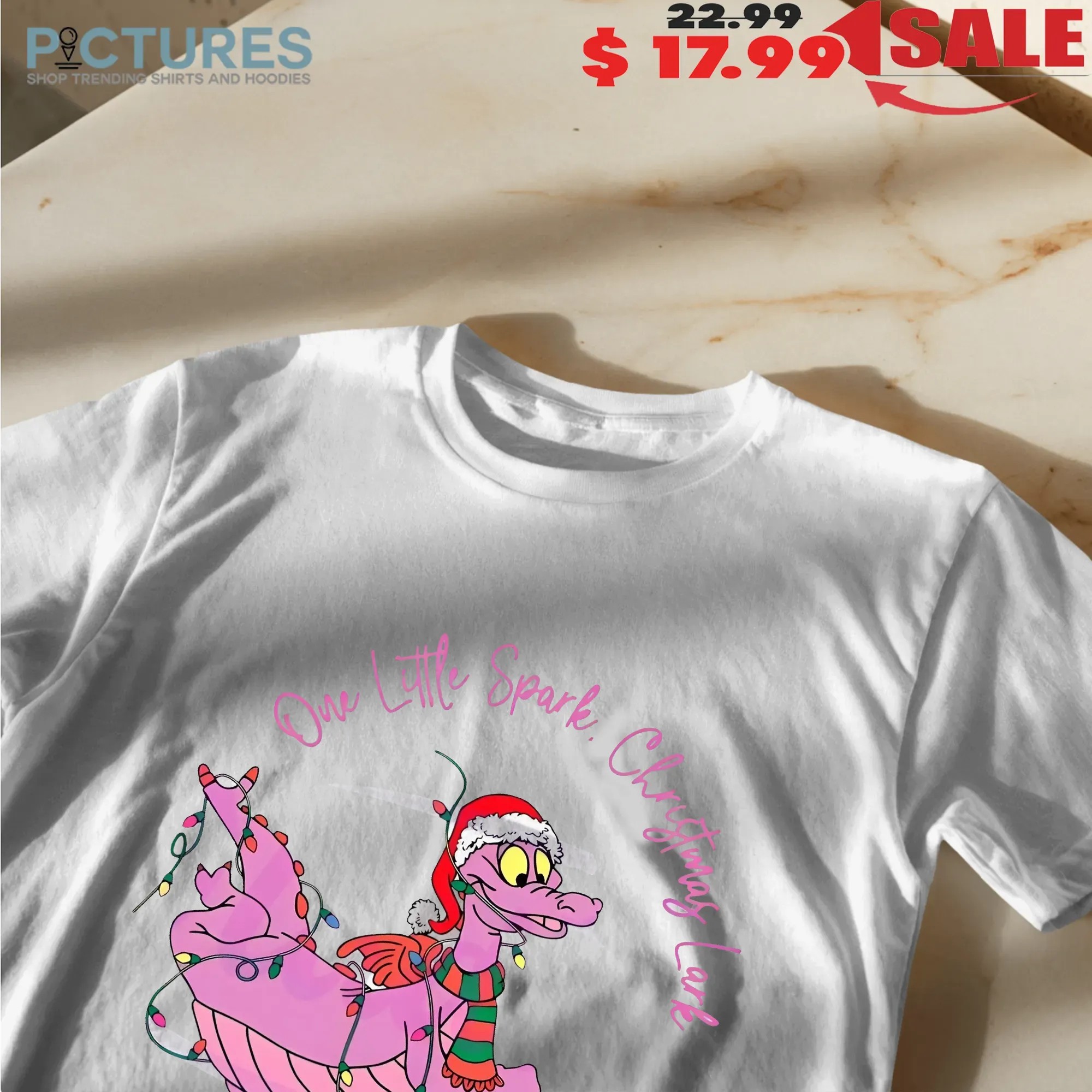 One Little Spark Figment Disney Epcot Purple Dragon Christmas T Shirt