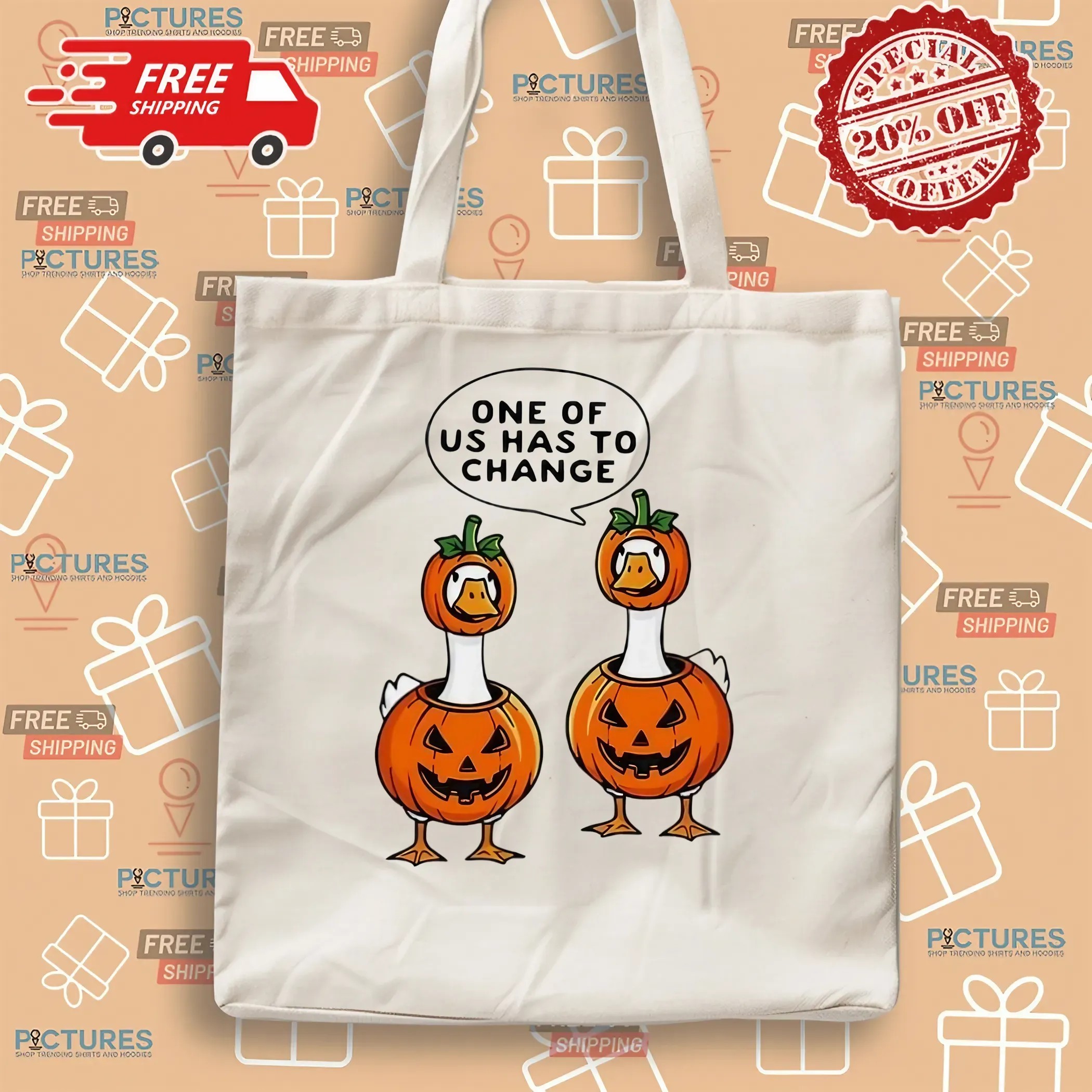 One Of Us Has To Change Geese Halloween Pumpkin Costume T Shirt