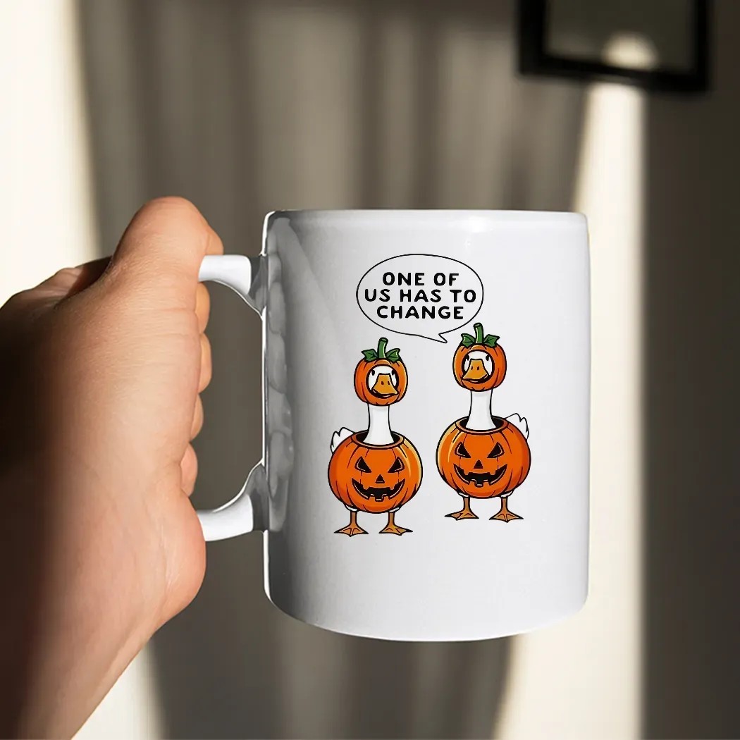 One Of Us Has To Change Geese Halloween Pumpkin Costume T Shirt