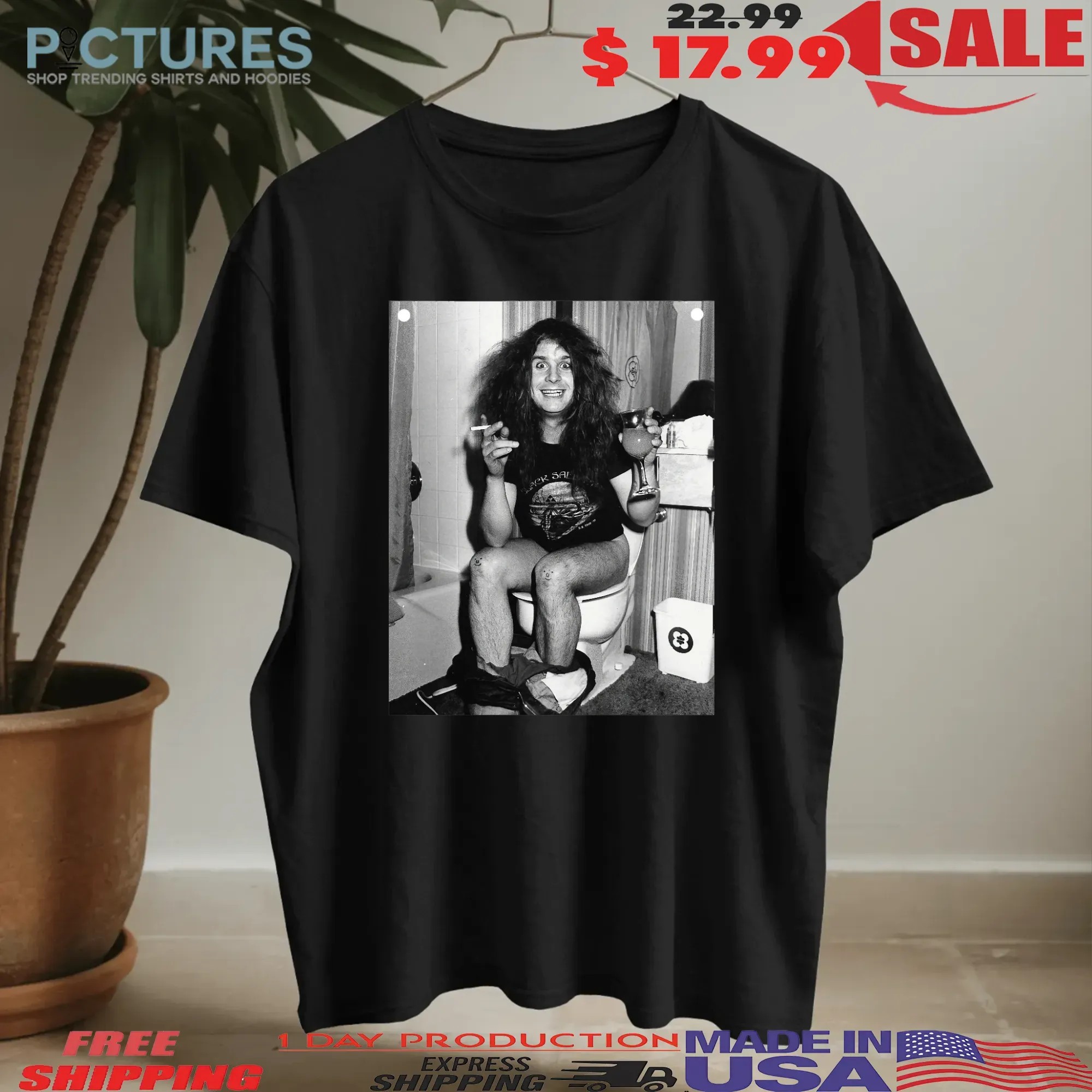 Ozzy Osbourne Bathroom Toilet Metal Meme T Shirt