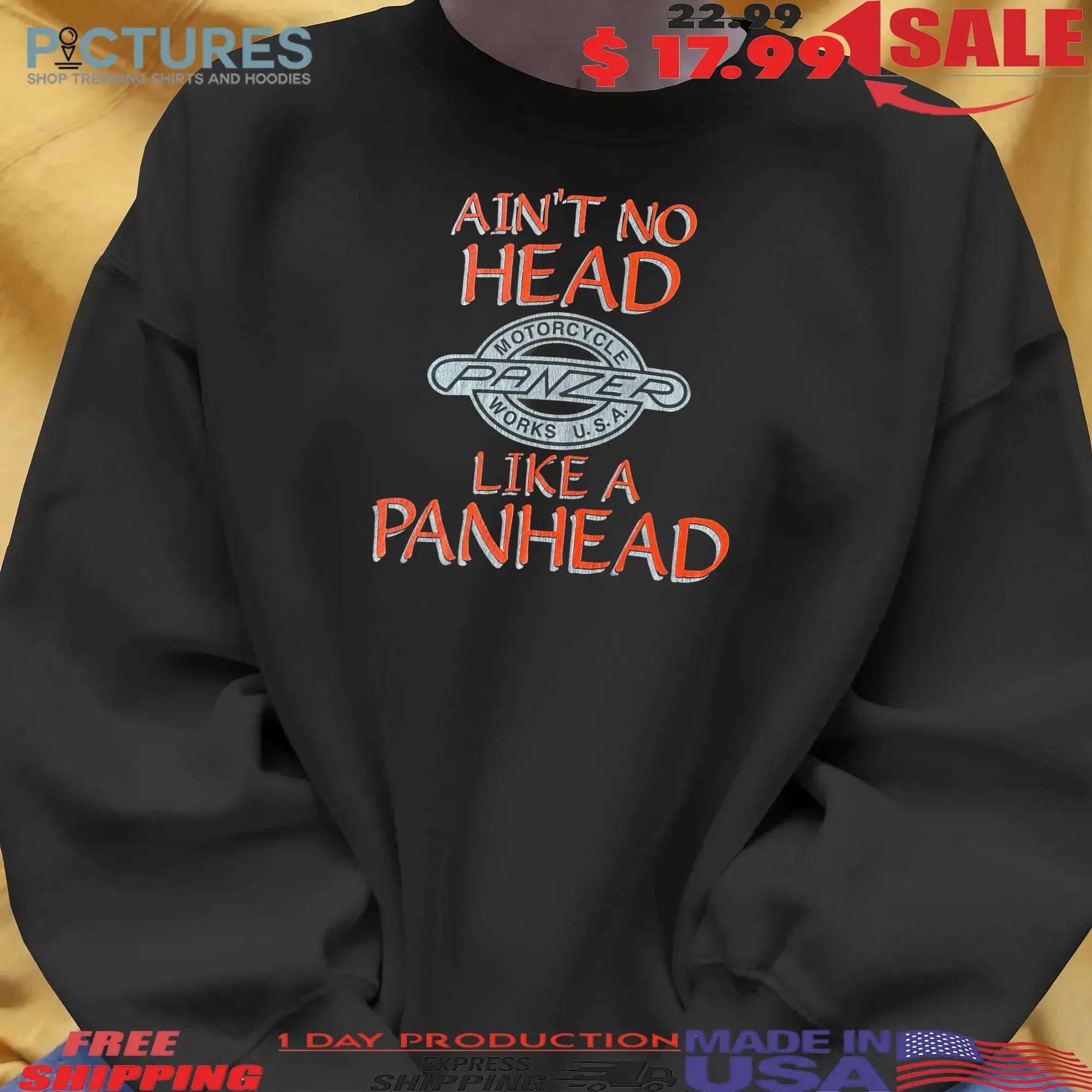 Panzer Motorcycles Ain’t No Head Like A Panhead Retro T Shirt
