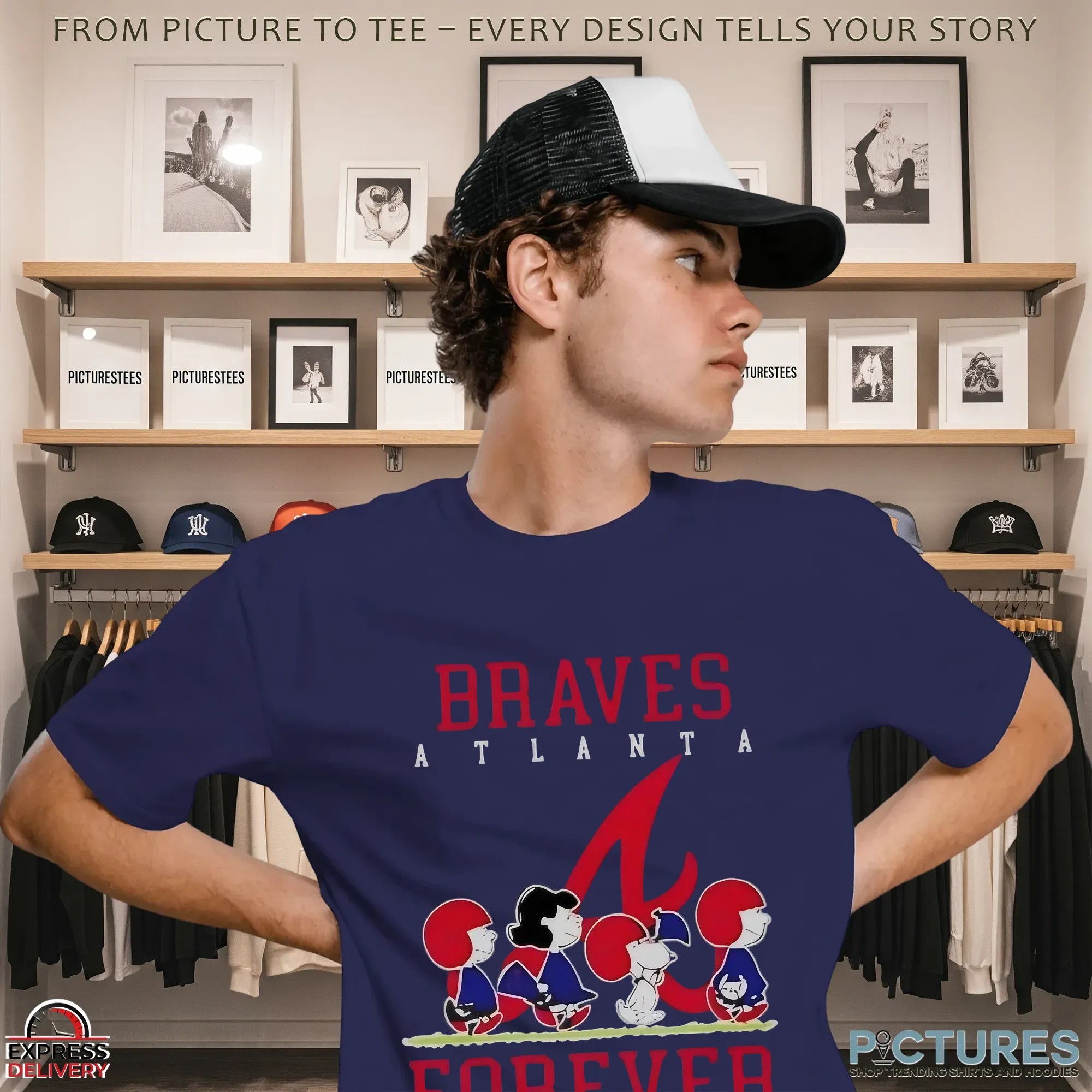 Peanuts Charlie Brown Snoopy Atlanta Braves Baseball Forever Not Just When We Win Parody T Shirt