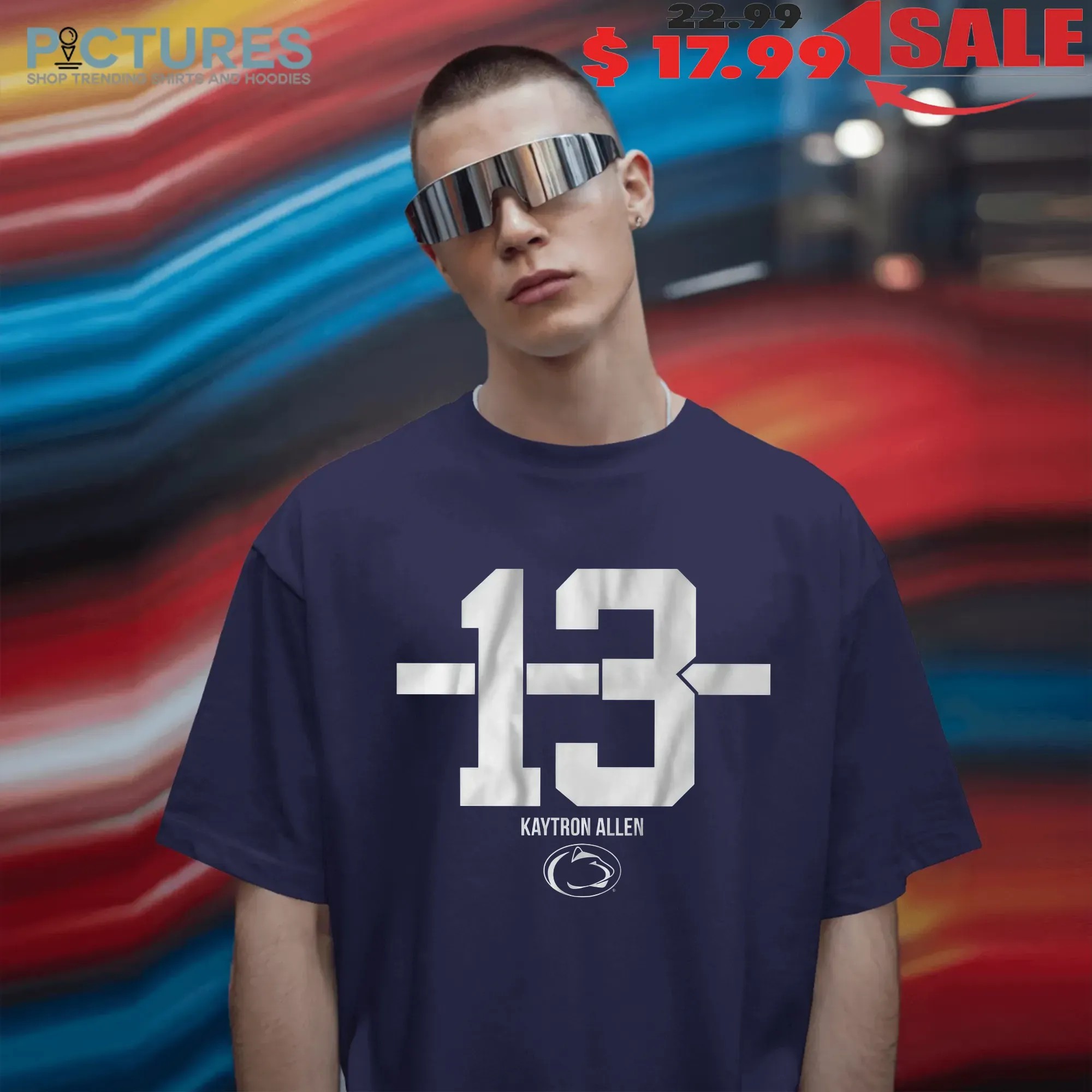 Penn State Nittany Lions Football Kaytron Allen 13 Stripe T Shirt
