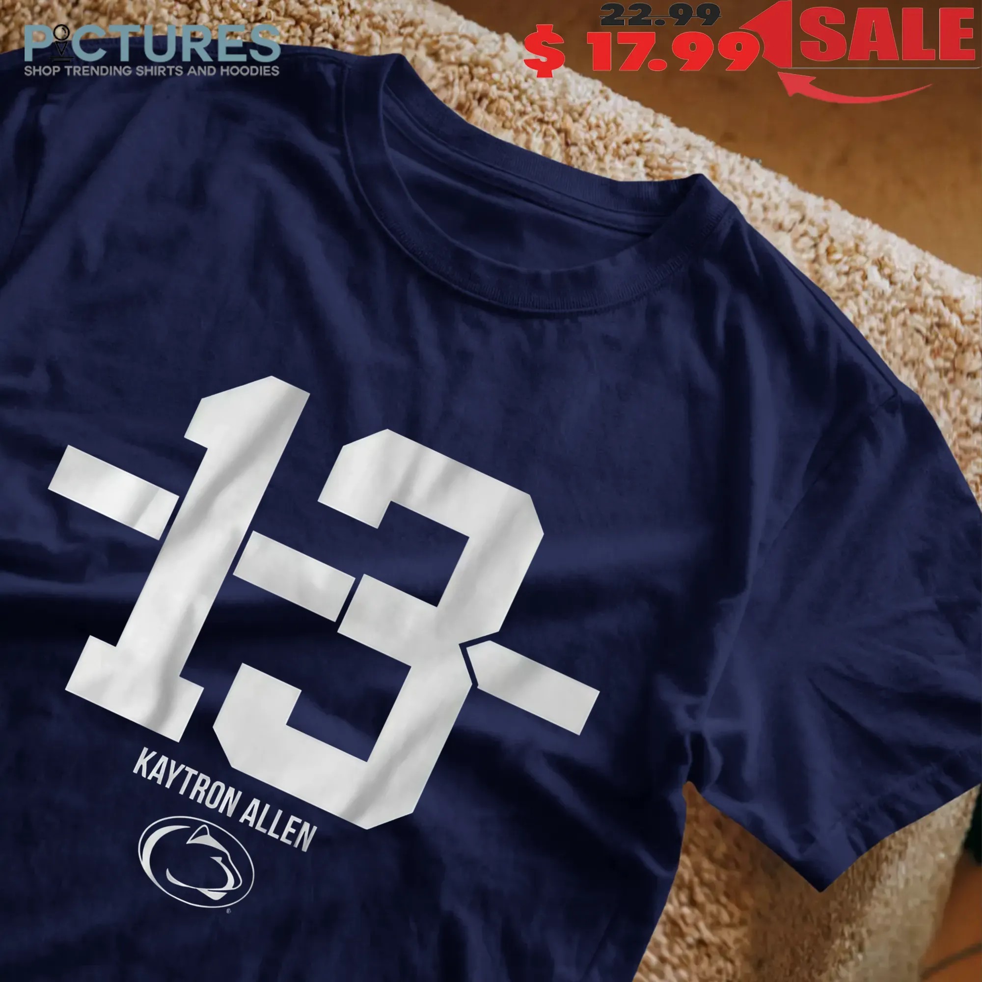 Penn State Nittany Lions Football Kaytron Allen 13 Stripe T Shirt
