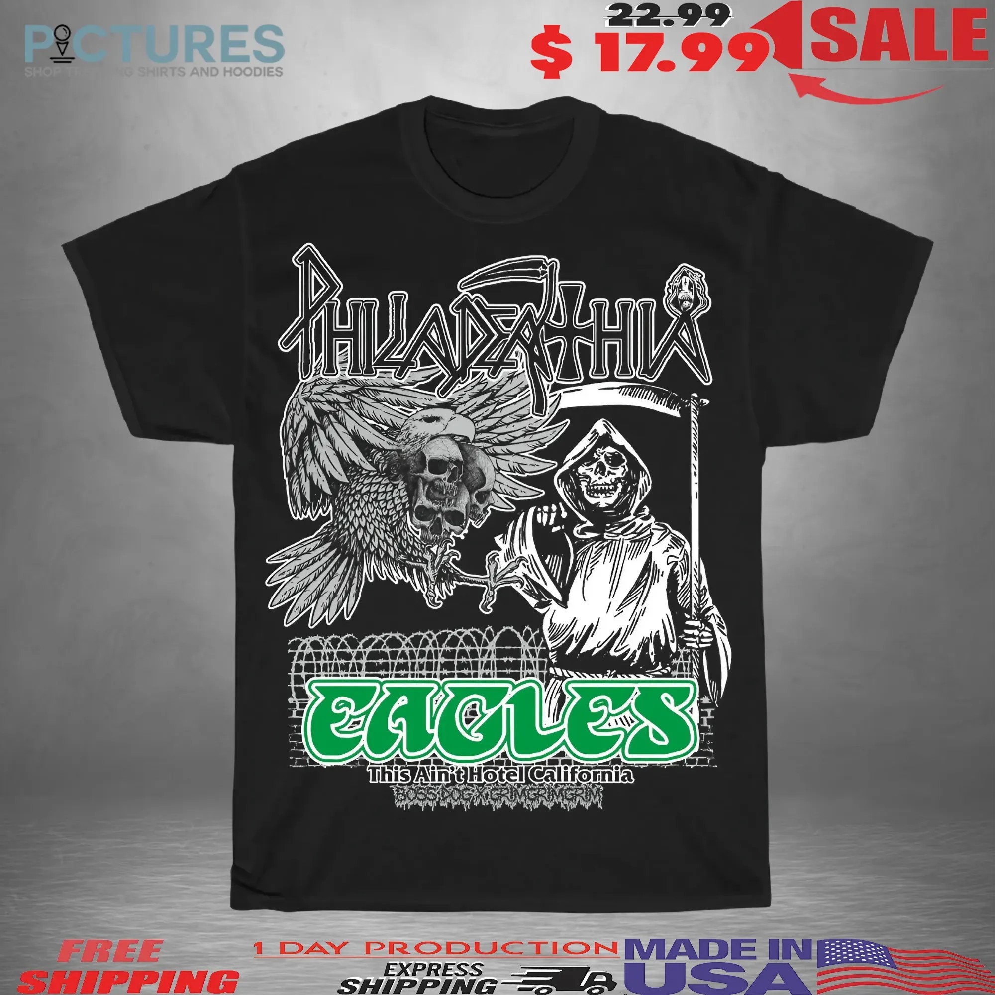 Philadelphia Eagles Grim Reaper This Ain't Hotel California T Shirt