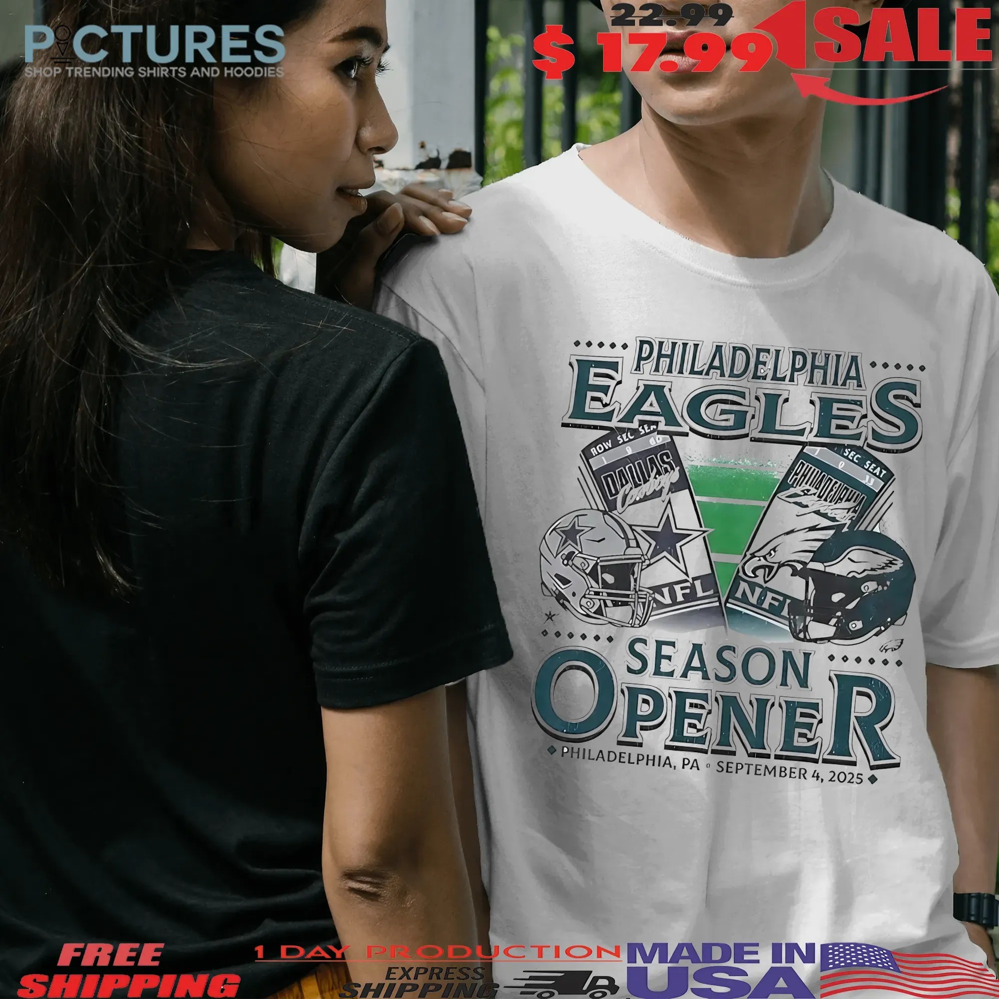 Philadelphia Eagles Vs Dallas Cowboys September 2025 Home Season Opener Helmet T Shirt