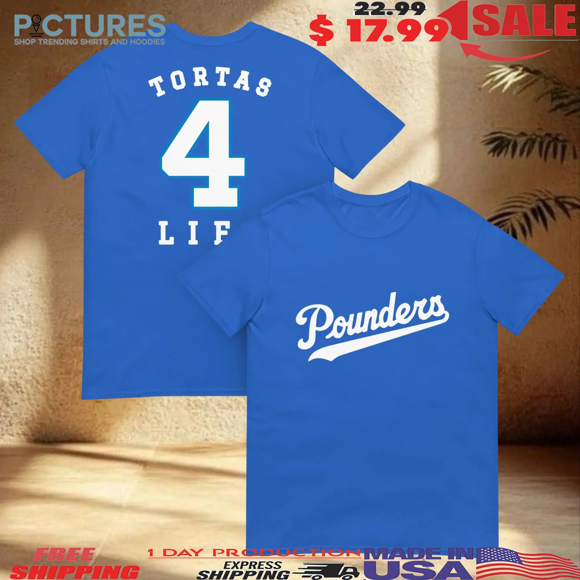 Pounders Tortas 4 Life Baseball T Shirt