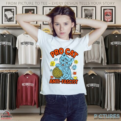 Pro Cat Anti-fascist T Shirt