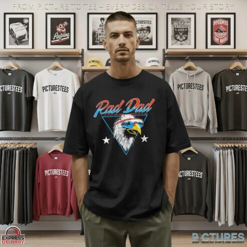 Rad Dad Eagle Retro T Shirt