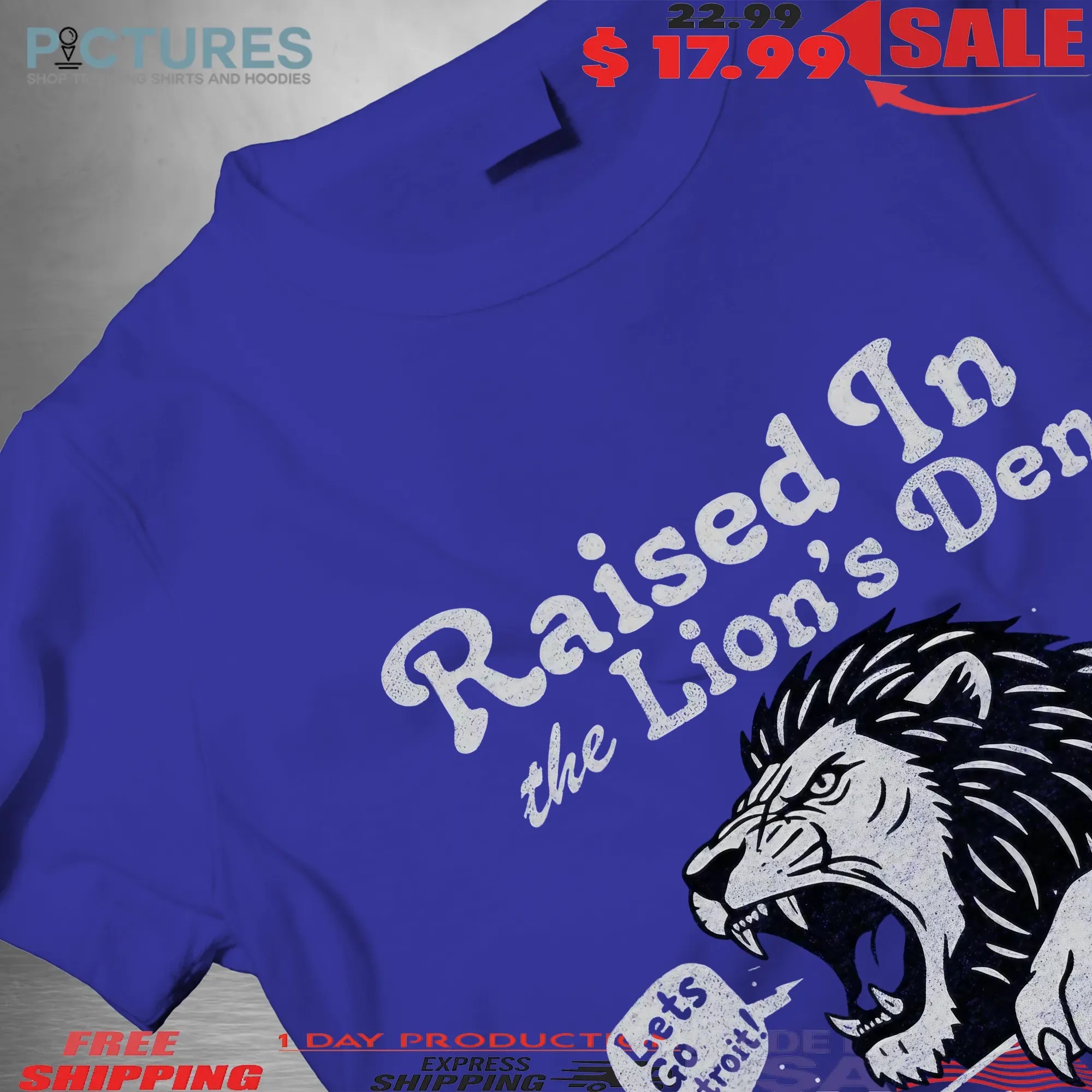Raised in the Lion's Den Please Don't Pet Me Let's Go Detroit Graphic T Shirt