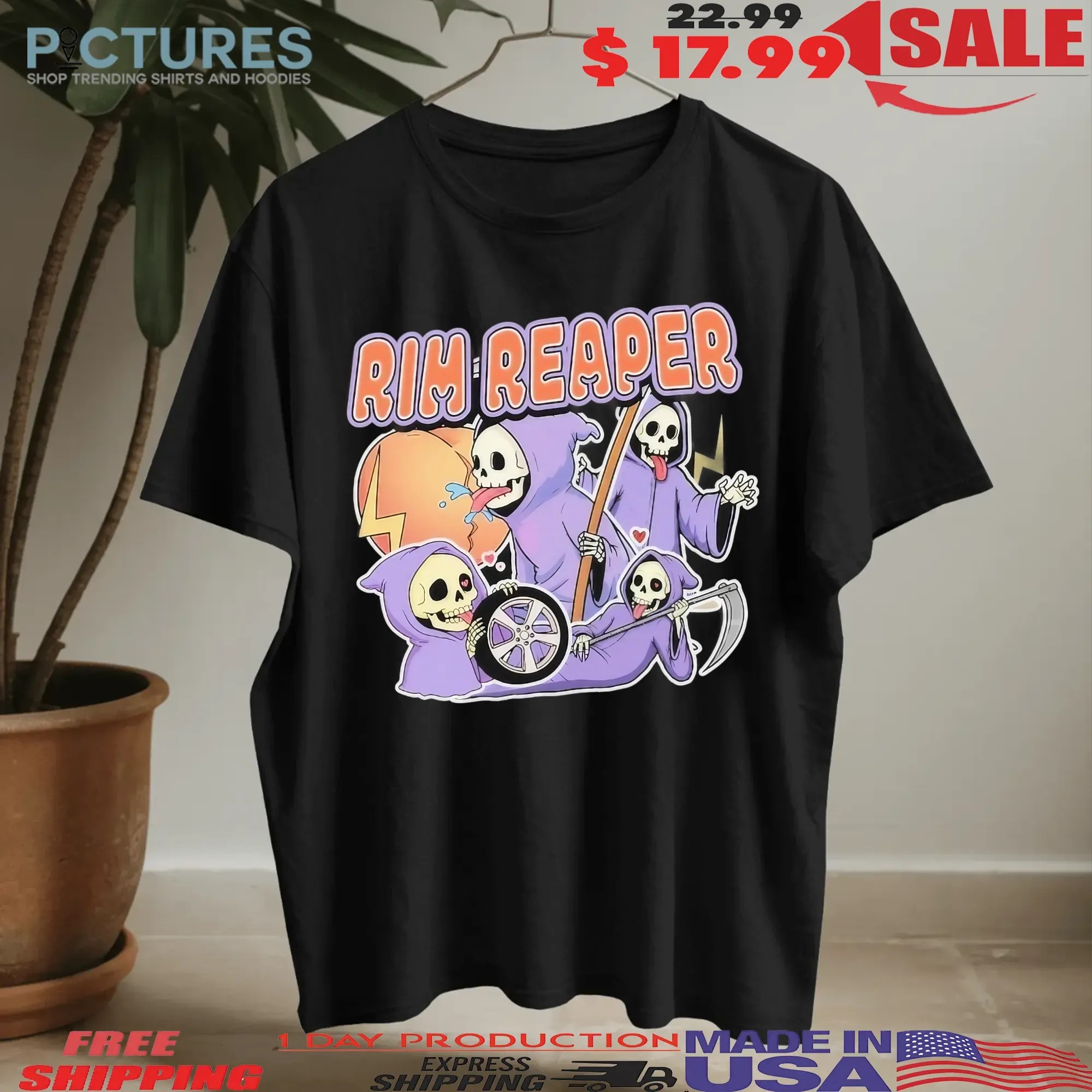 Rim Reaper Grim Reaper Peach Halloween T Shirt