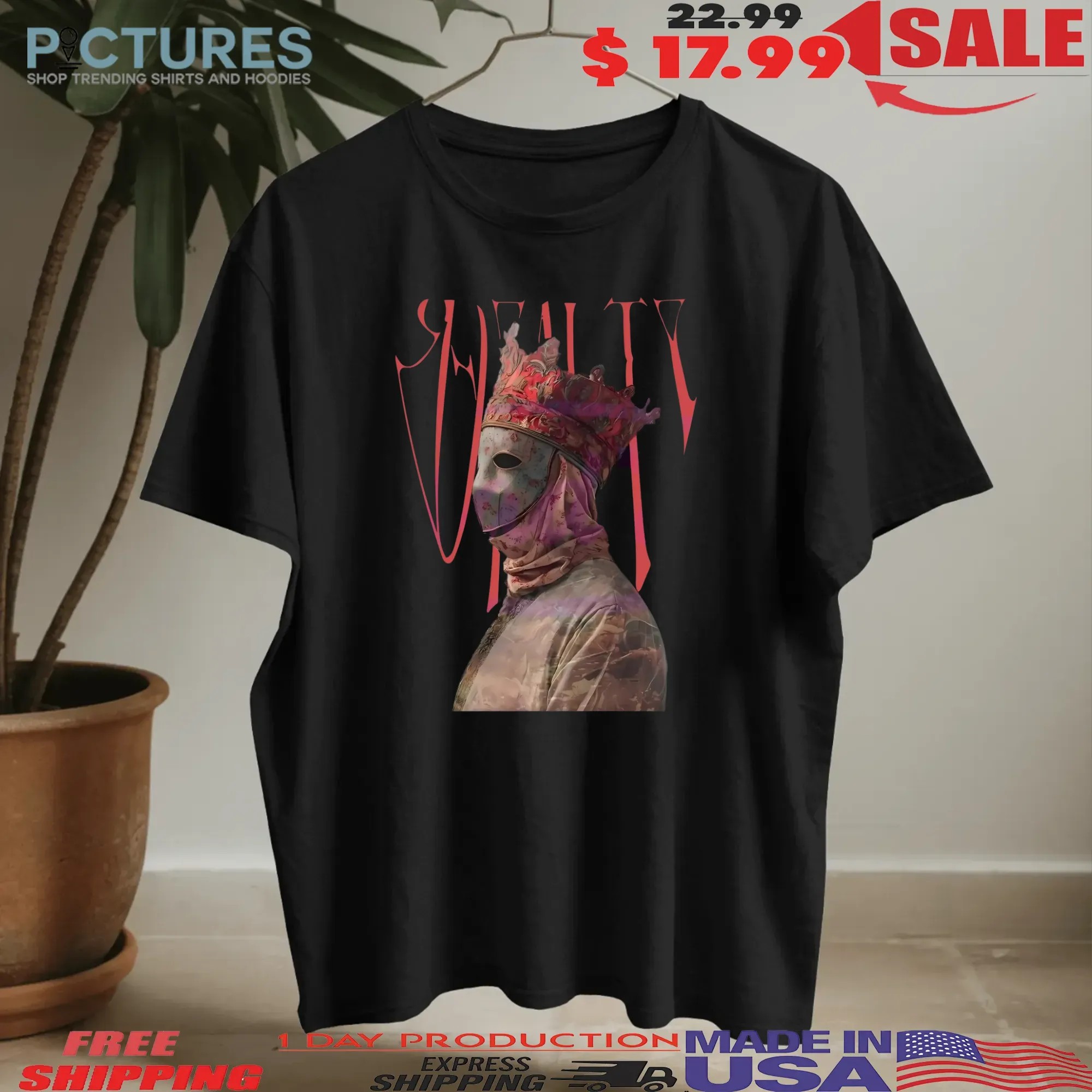 Royalty Masked Monarch Crown Dark Art T Shirt