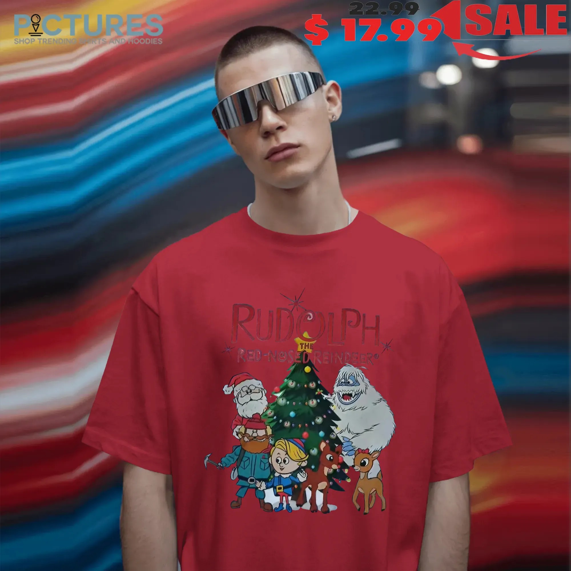Rudolph the Red-Nosed Reindeer Christmas with Santa, Hermey, Yukon, Clarice and Bumble T Shirt