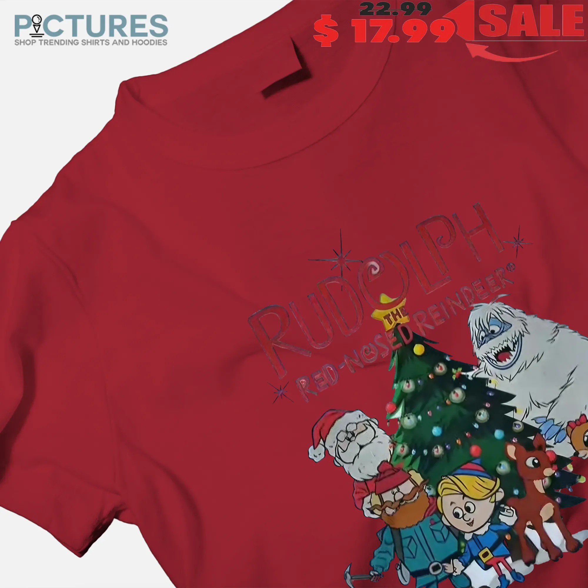 Rudolph the Red-Nosed Reindeer Christmas with Santa, Hermey, Yukon, Clarice and Bumble T Shirt