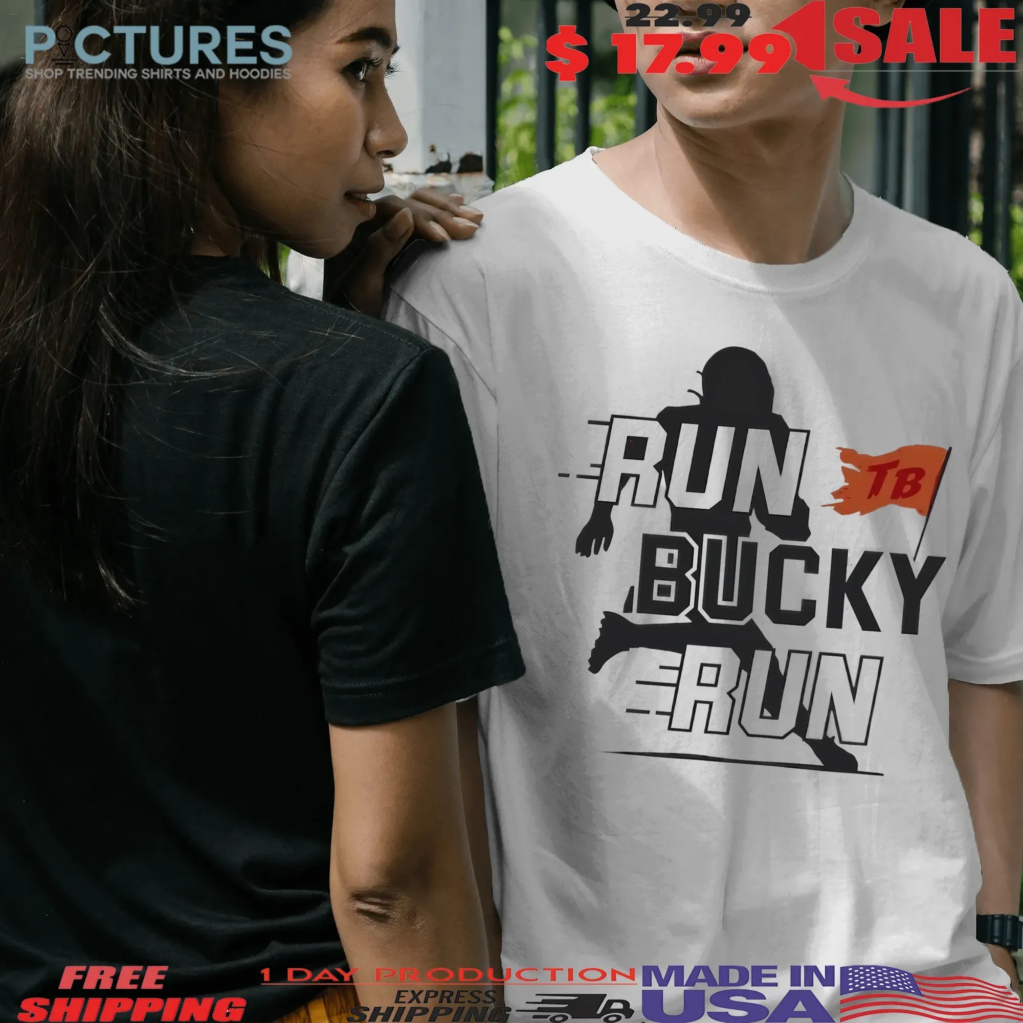 Run Bucky Run Bucky Irving Tampa Bay Buccaneers Football T Shirt