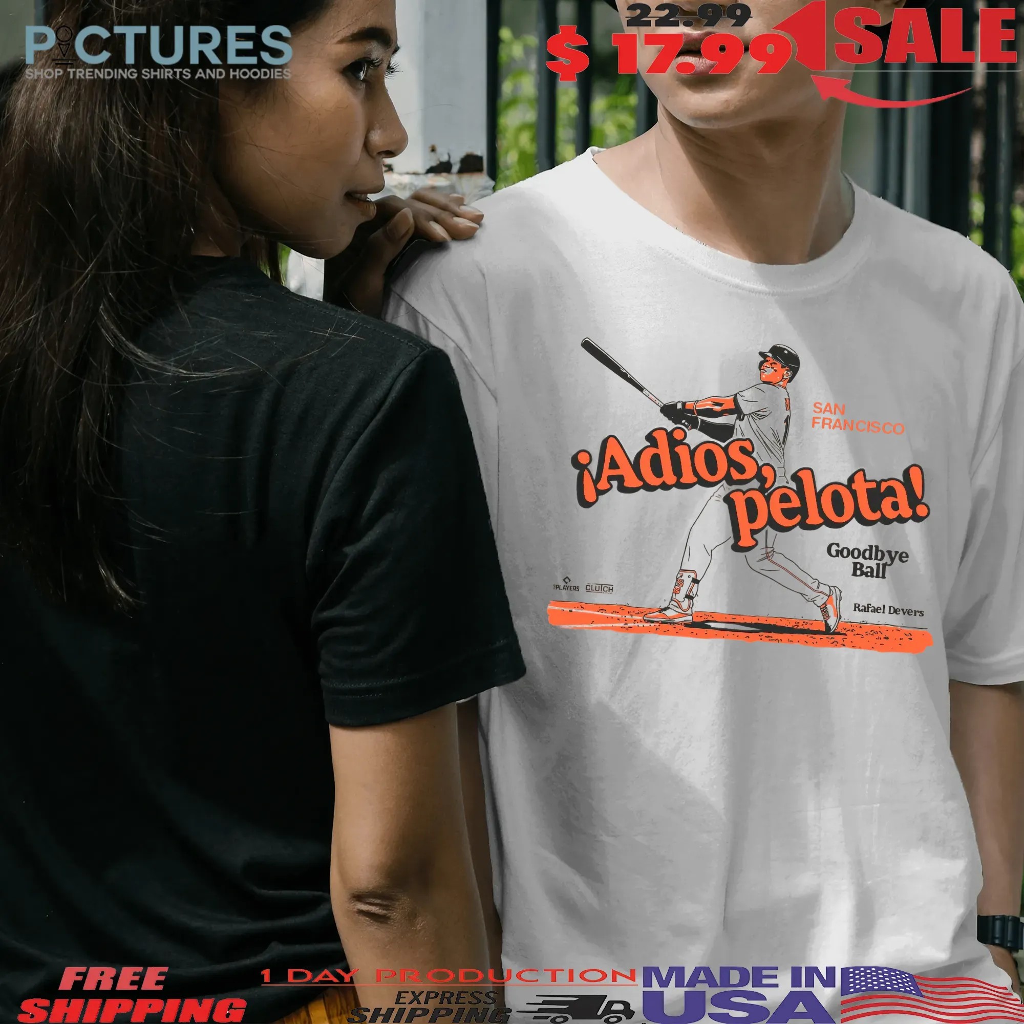 San Francisco Giants Rafael Devers Adios Pelota Goodbye Ball Graphic T Shirt