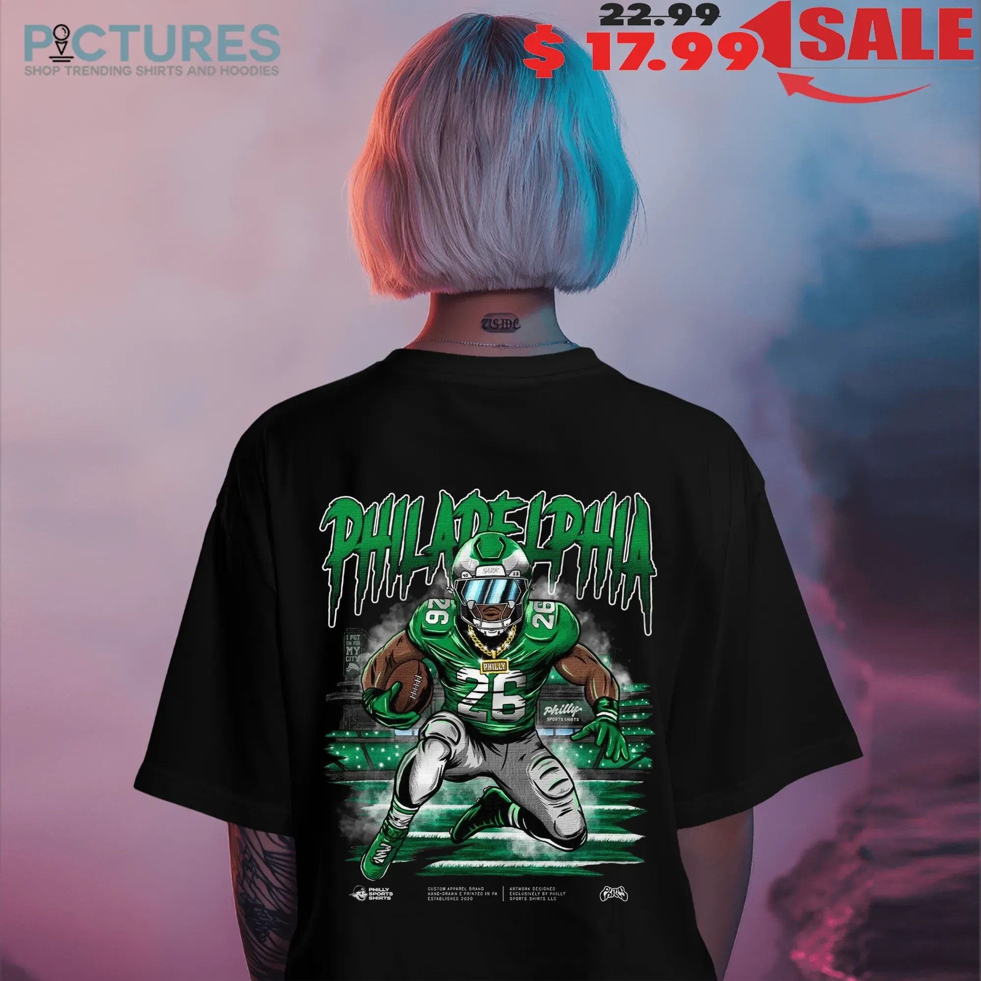 Saquon Barkley Philadelphia Eagles Two Six Football T Shirt