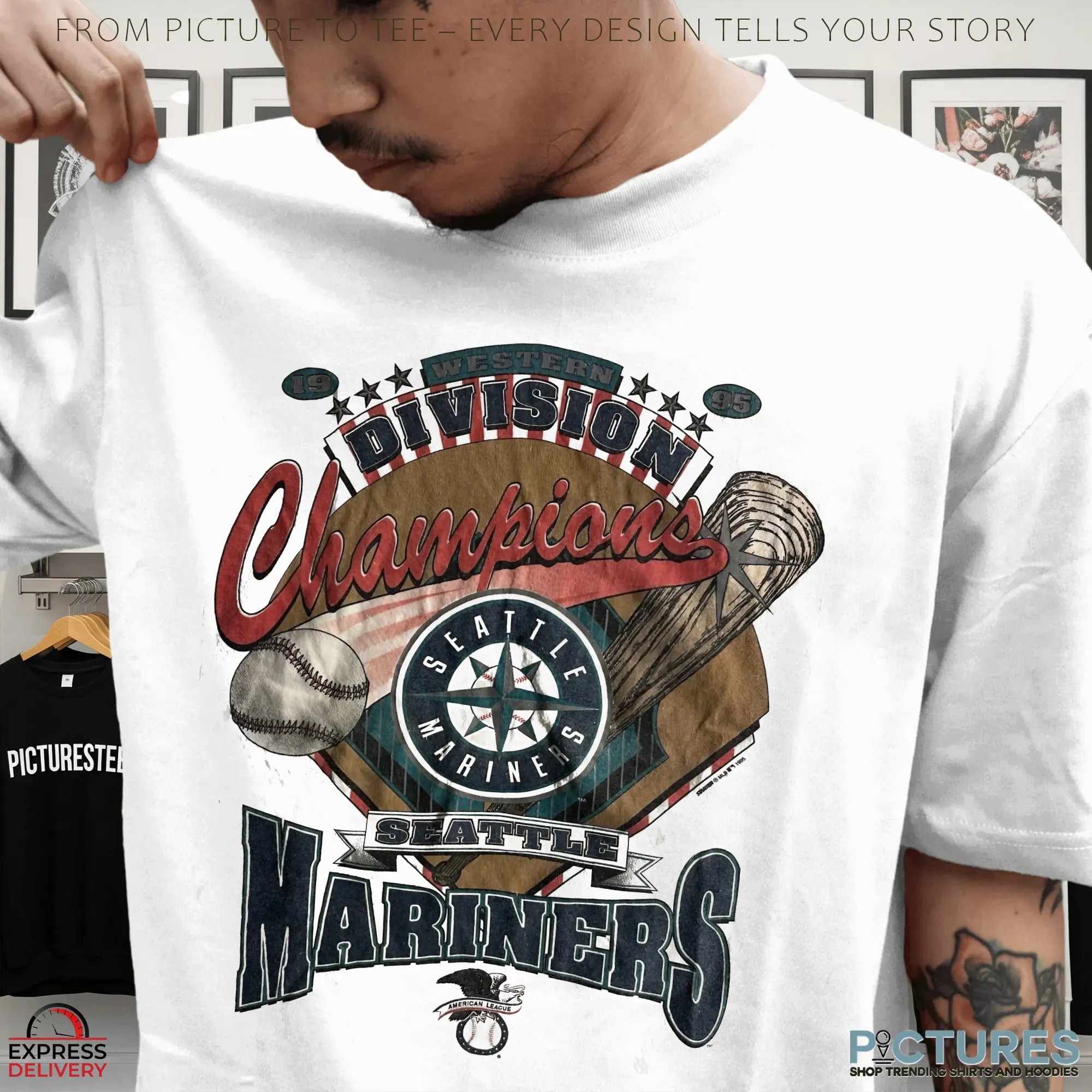 Seattle Mariners 1995 Western Division Champions T Shirt Seattle Mariners 1995 Western Division Champions T Shirt