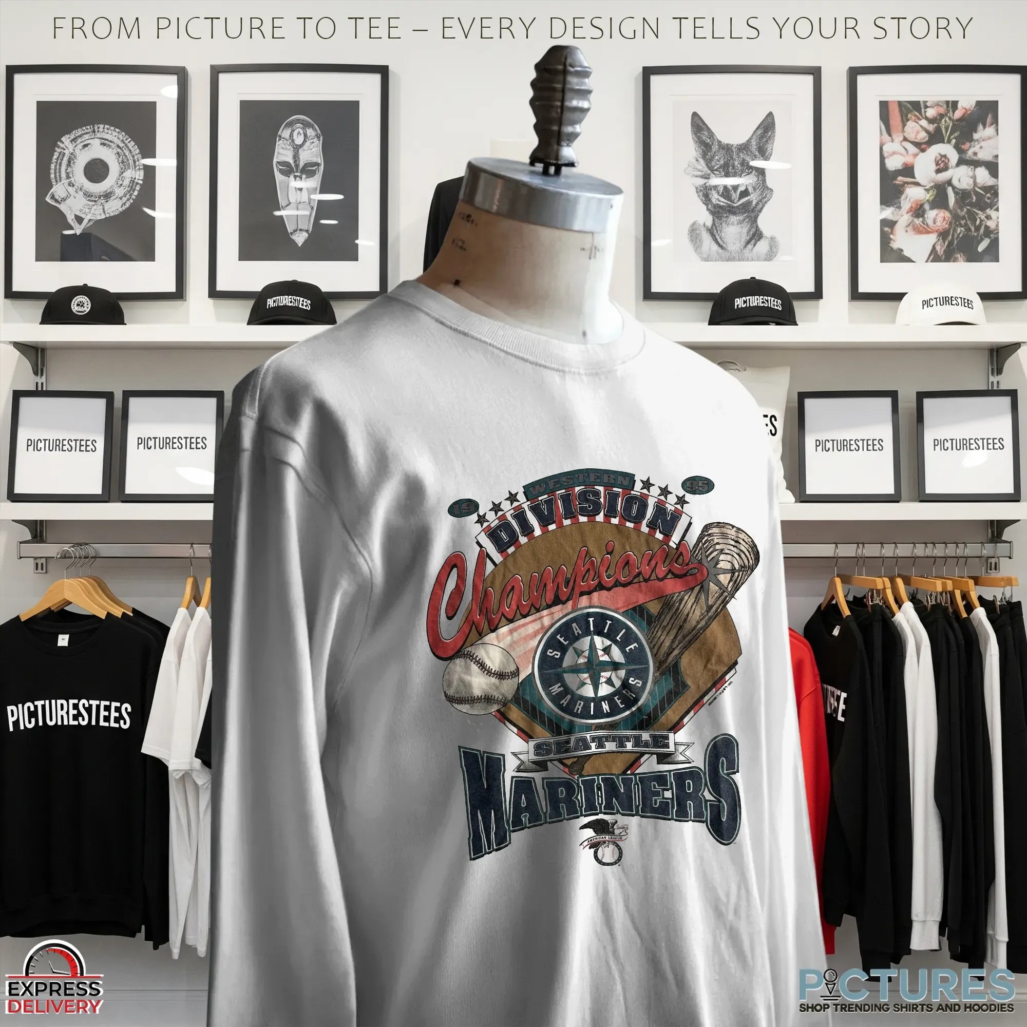 Seattle Mariners 1995 Western Division Champions T Shirt Seattle Mariners 1995 Western Division Champions T Shirt