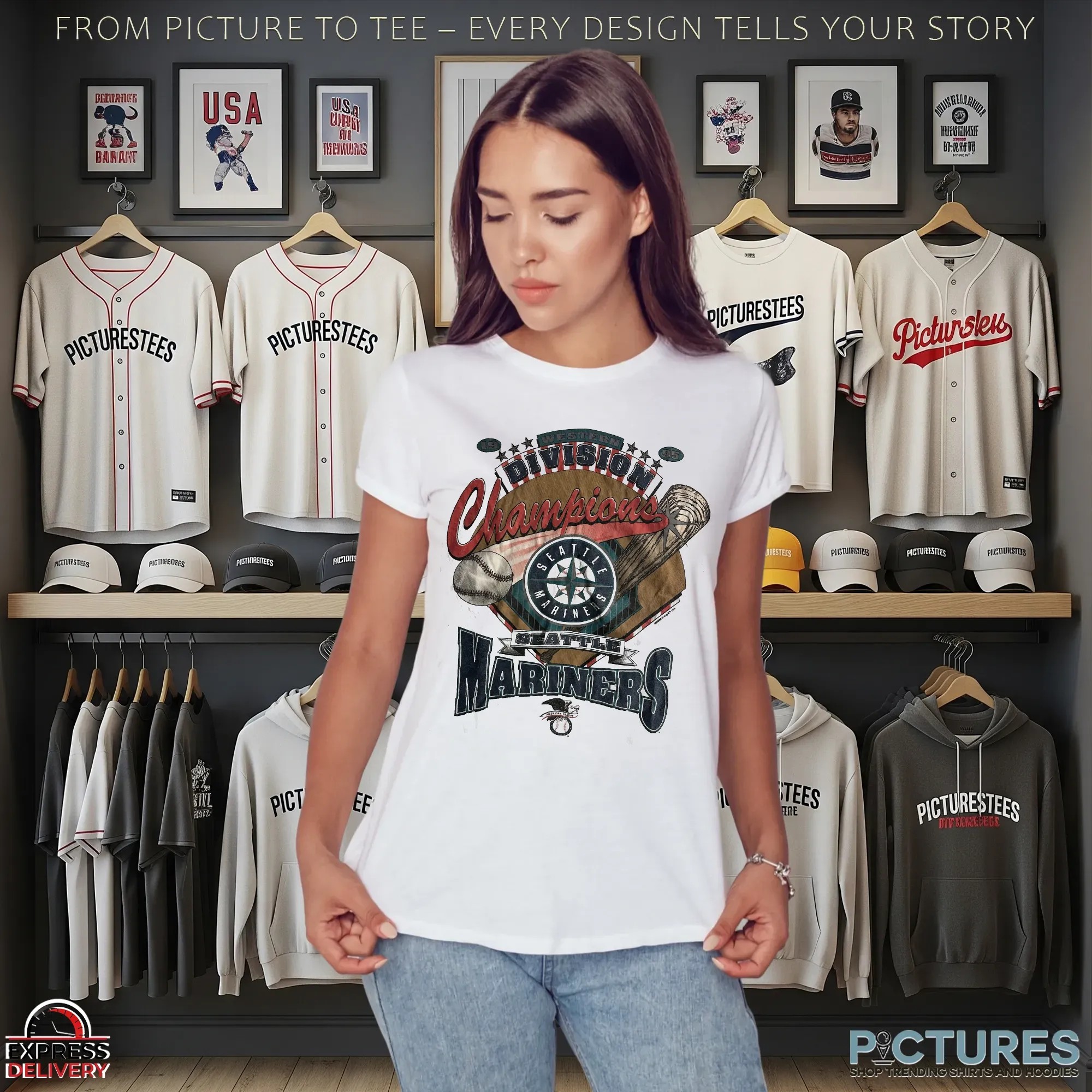 Seattle Mariners 1995 Western Division Champions T Shirt Seattle Mariners 1995 Western Division Champions T Shirt
