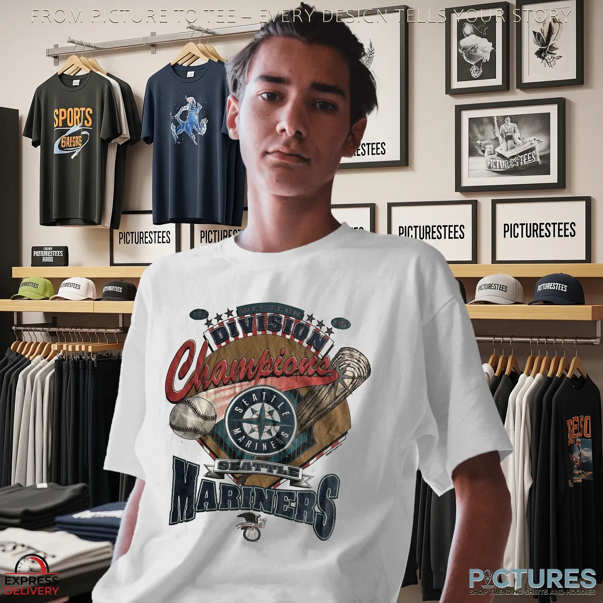 Seattle Mariners 1995 Western Division Champions T Shirt Seattle Mariners 1995 Western Division Champions T Shirt