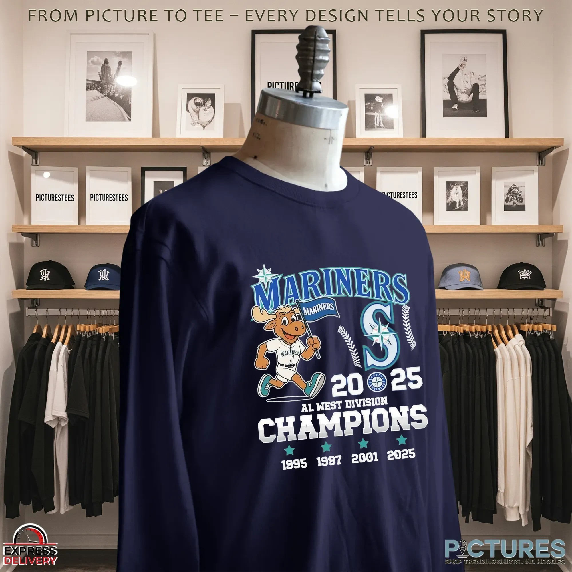 Seattle Mariners AL West Division Champions 2025 1995 1997 2001 T Shirt