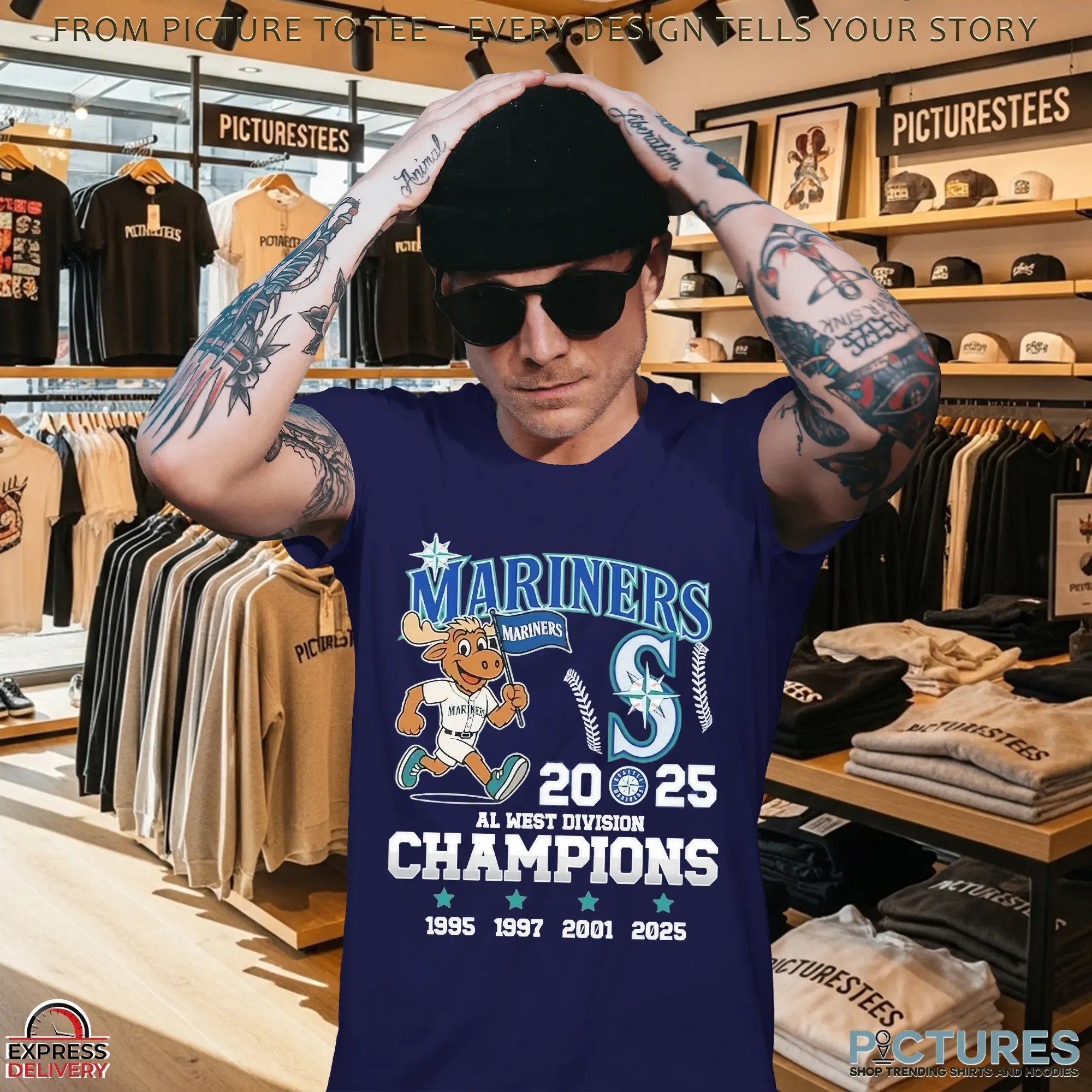 Seattle Mariners AL West Division Champions 2025 1995 1997 2001 T Shirt