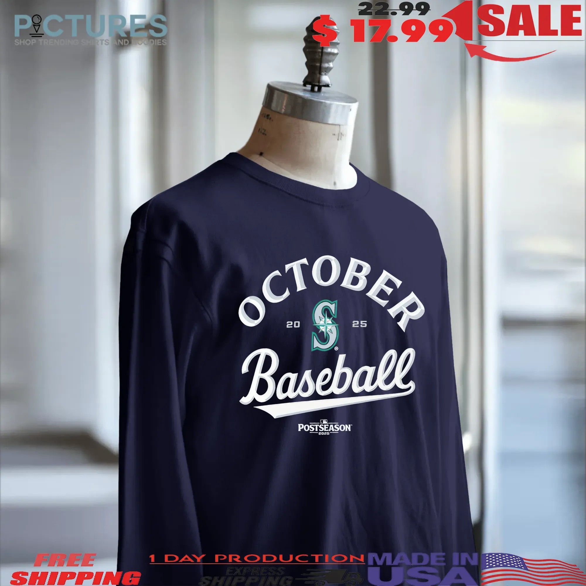 Seattle Mariners October Baseball 2025 MLB Postseason 2025 T Shirt