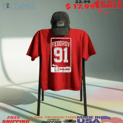 Sergei Fedorov 91 Banner 1990 2003 Graphic T Shirt