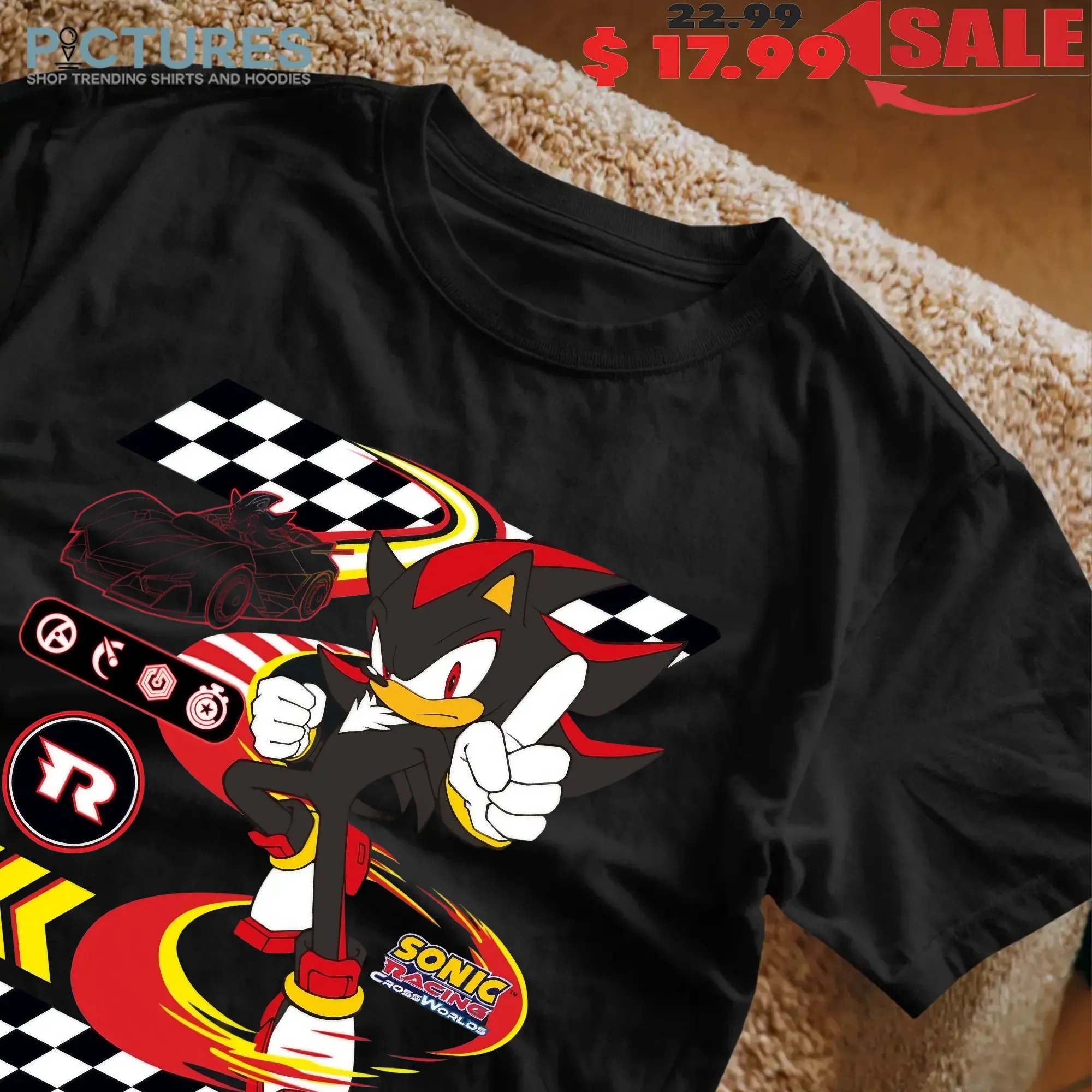 Shadow the Hedgehog Racing Sonic Racing Crossworlds Video Game Graphic T Shirt