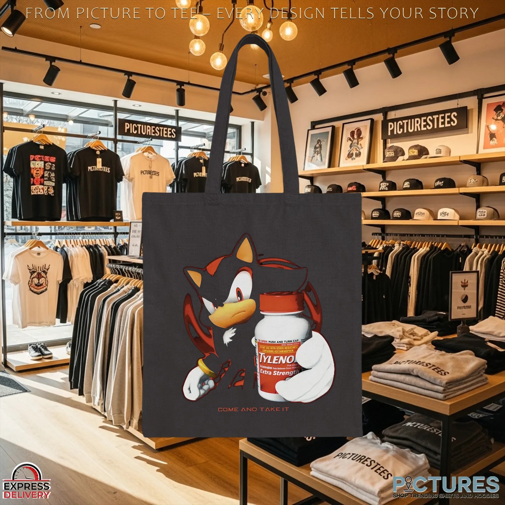 Shadow the Hedgehog Tylenol Come and Take It Sonic Mashup Meme T Shirt