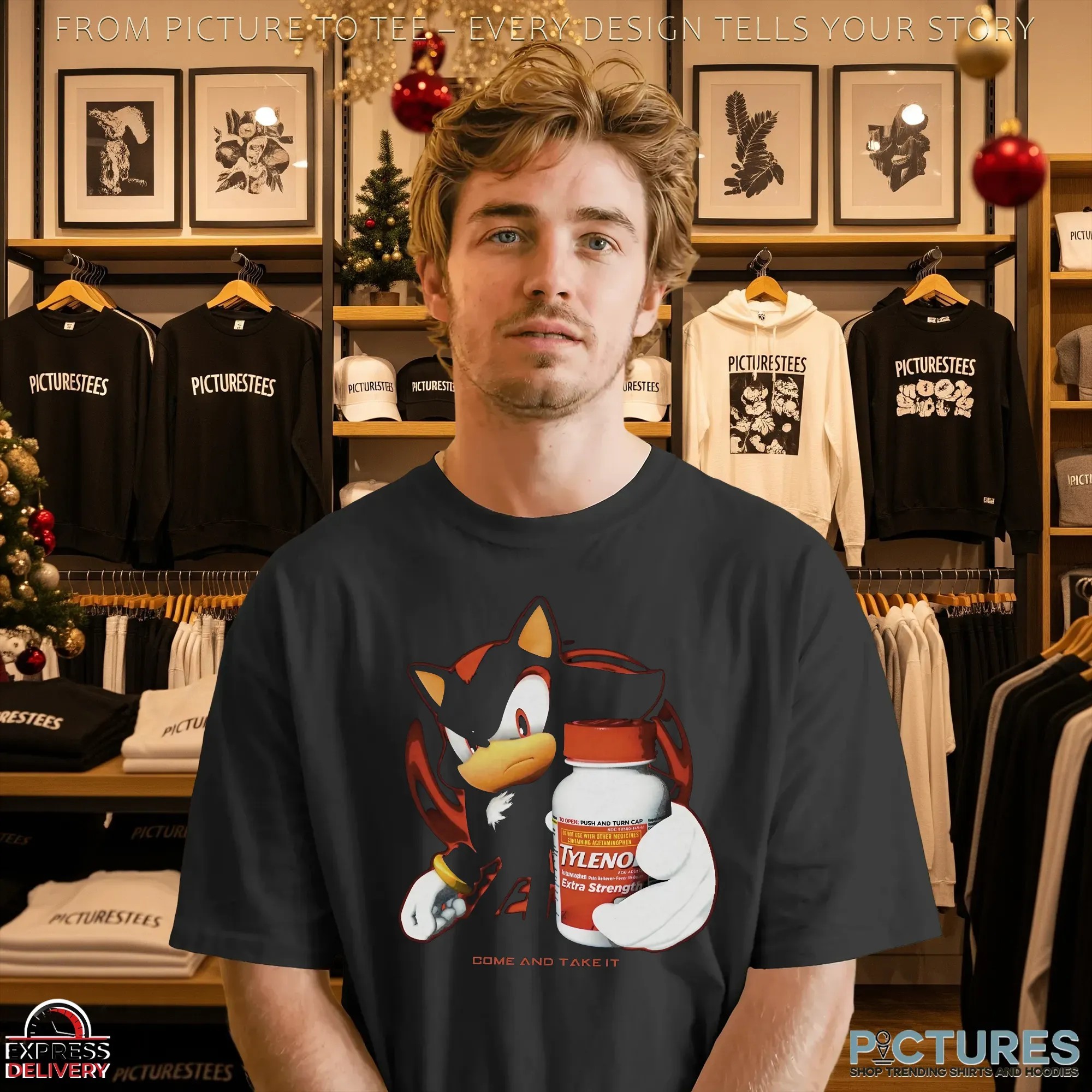 Shadow the Hedgehog Tylenol Come and Take It Sonic Mashup Meme T Shirt