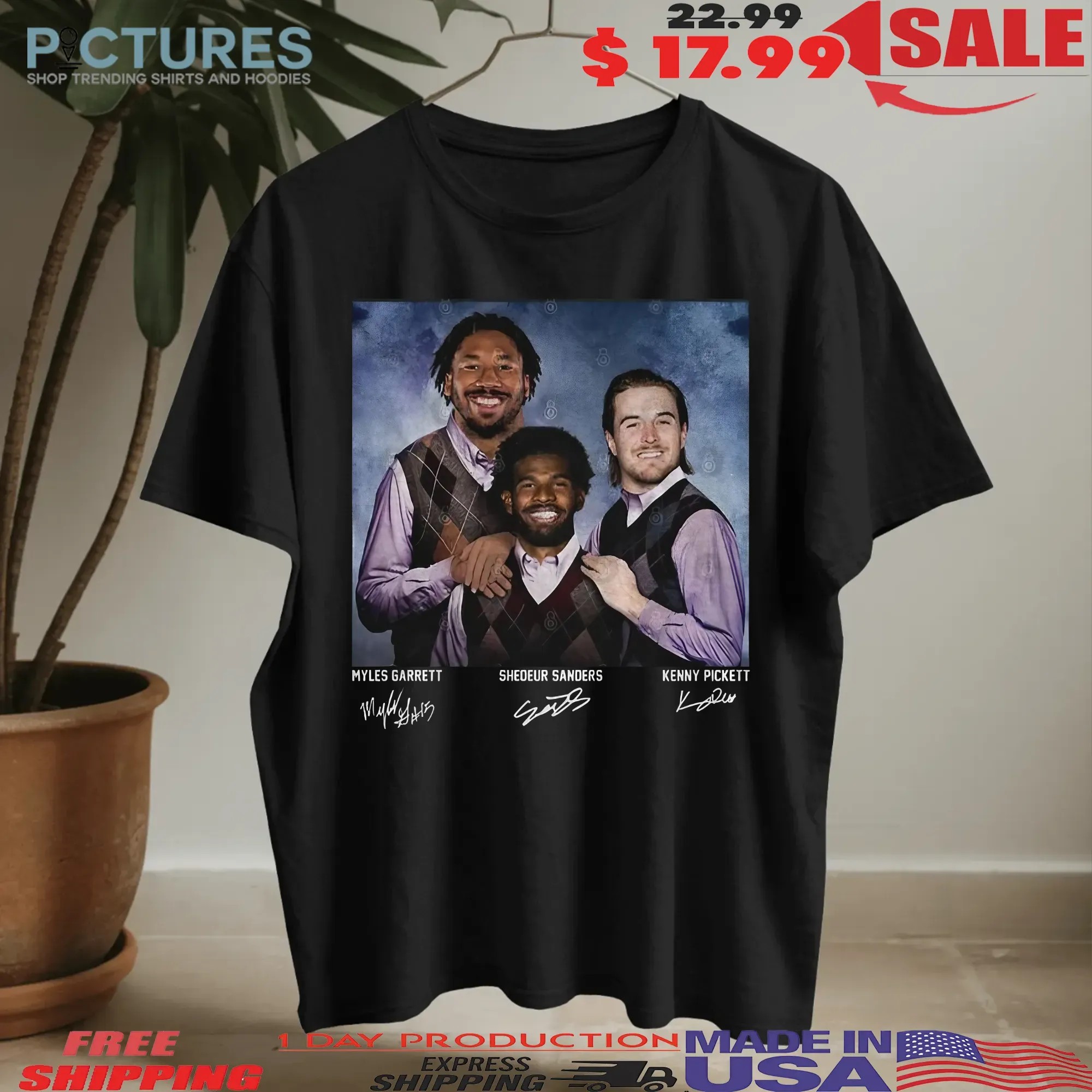 Shedeur Sanders Kenny Pickett Myles Garrett Cleveland Step Brothers Vintage Meme T Shirt