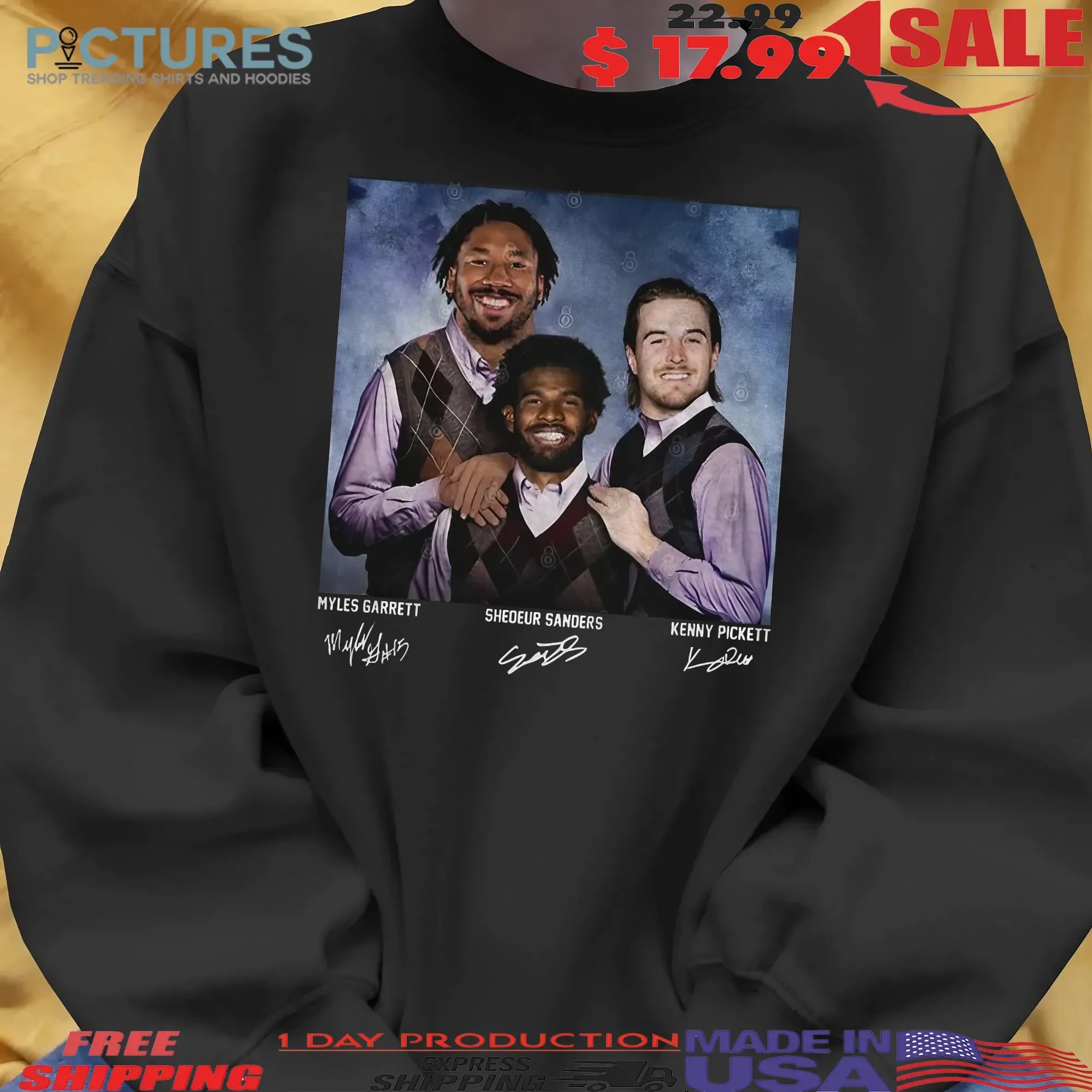 Shedeur Sanders Kenny Pickett Myles Garrett Cleveland Step Brothers Vintage Meme T Shirt