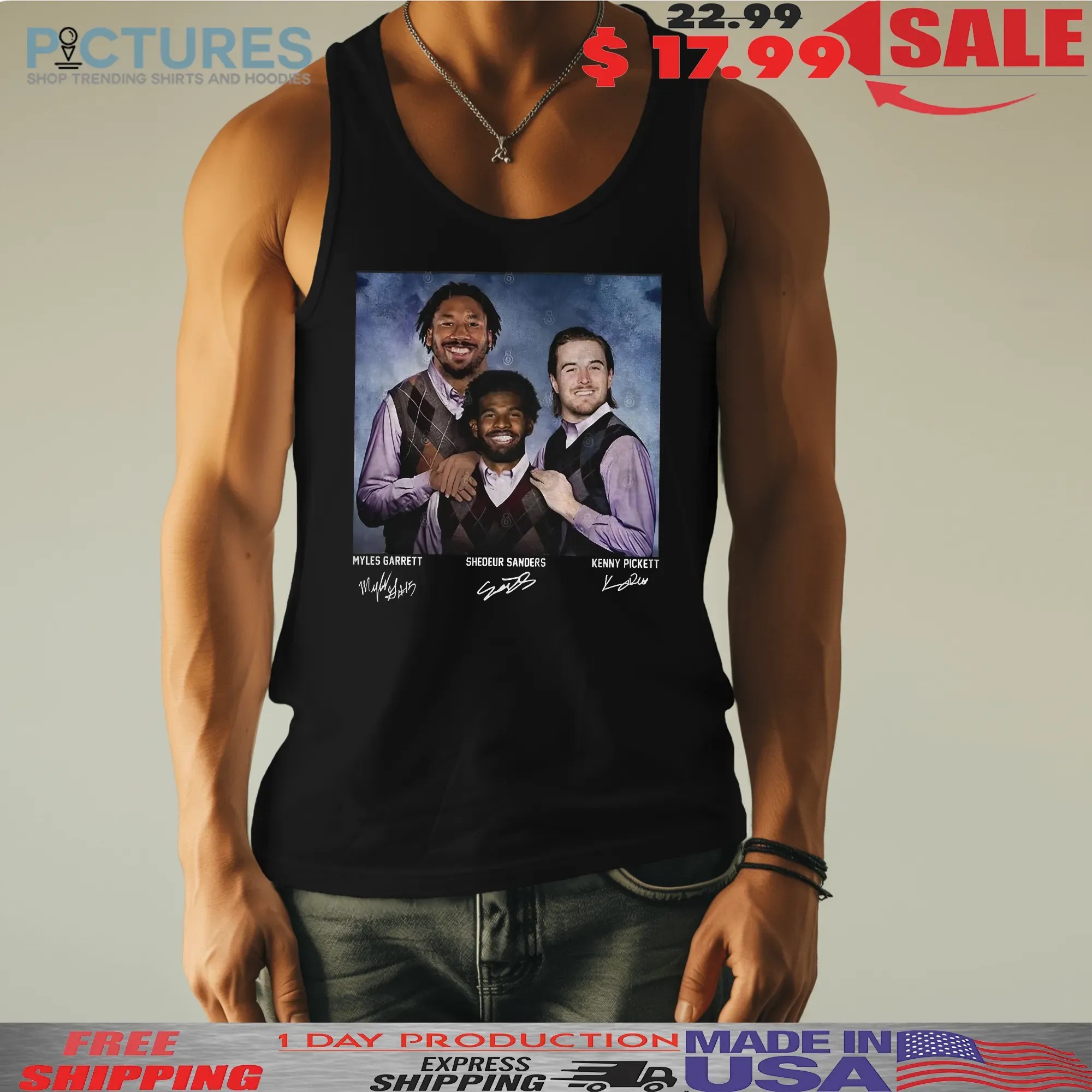 Shedeur Sanders Kenny Pickett Myles Garrett Cleveland Step Brothers Vintage Meme T Shirt