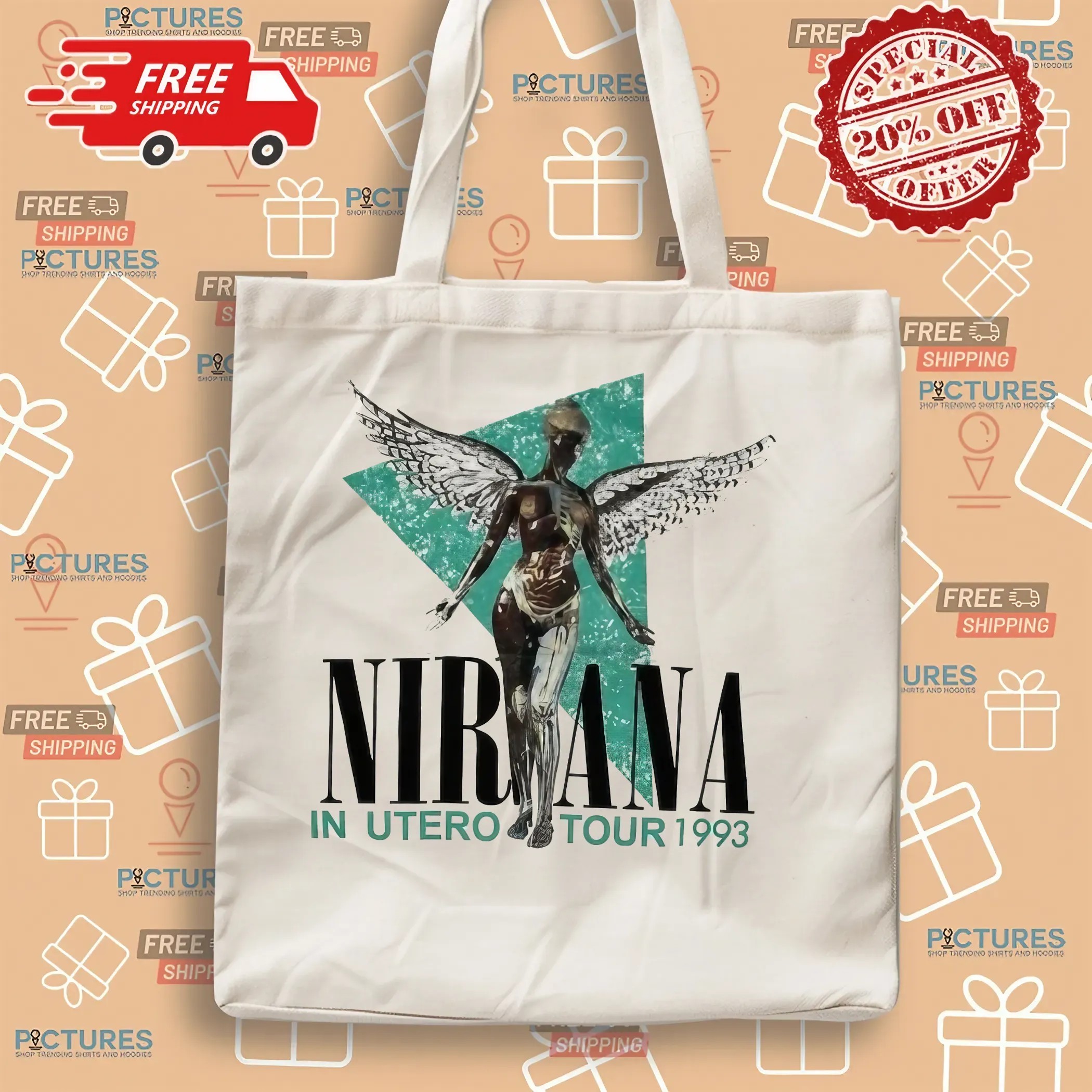 Shota Imanaga Wearing Nirvana 1993 In Utero Tour Double Sided T Shirt