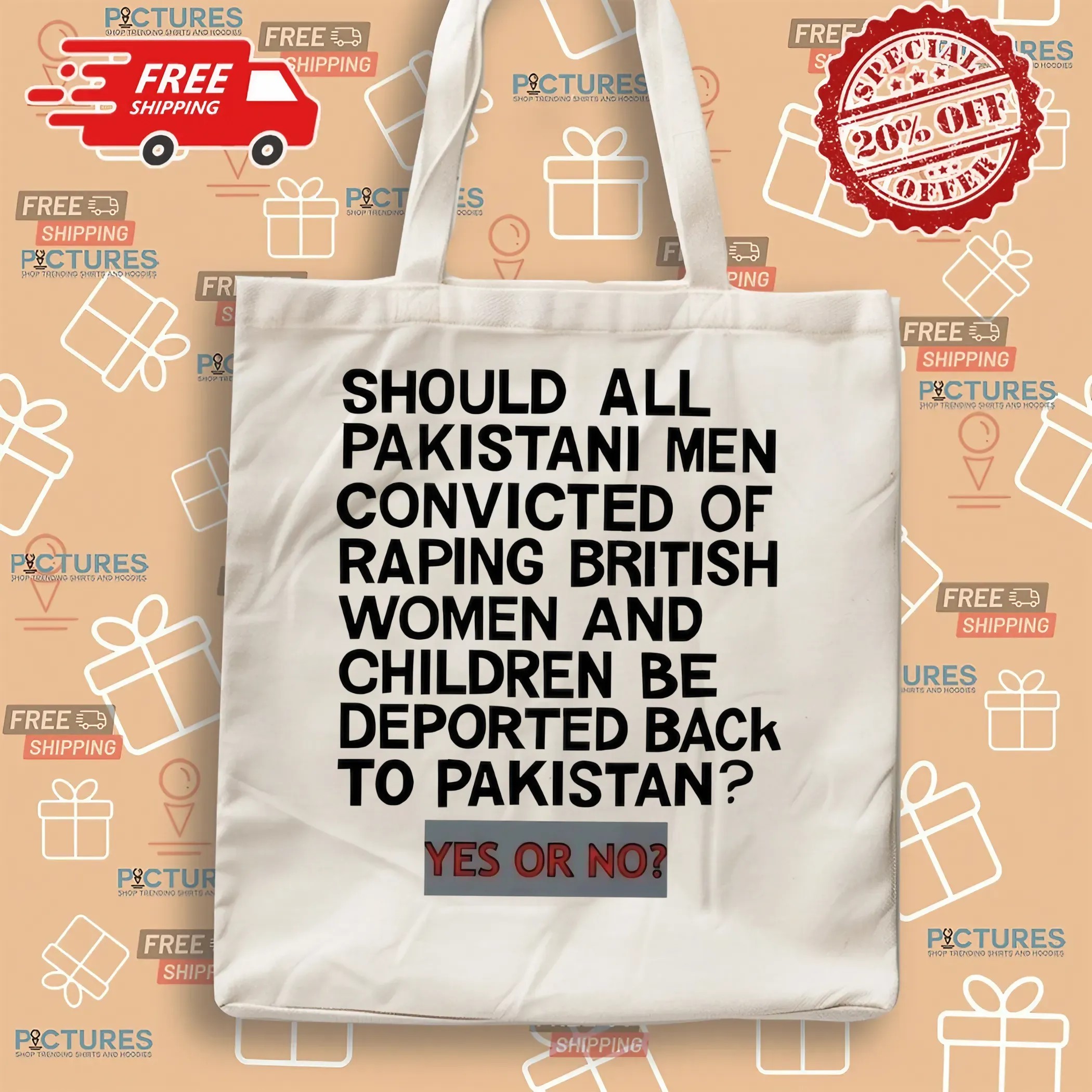 Should All Pakistani Men Convicted Of Raping British Women And Children Be Deported Back To Pakistan Yes Or No T Shirt