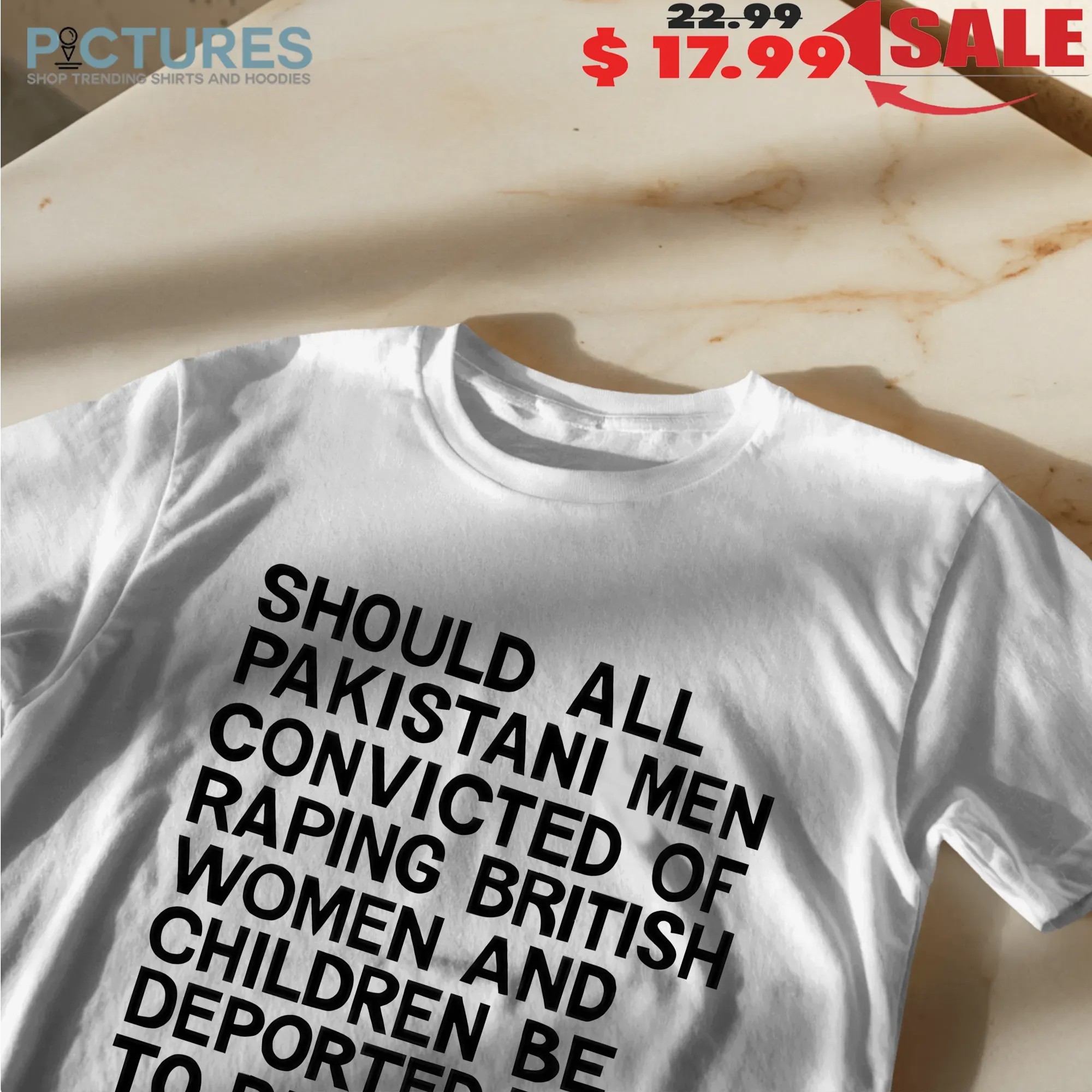 Should All Pakistani Men Convicted Of Raping British Women And Children Be Deported Back To Pakistan Yes Or No T Shirt