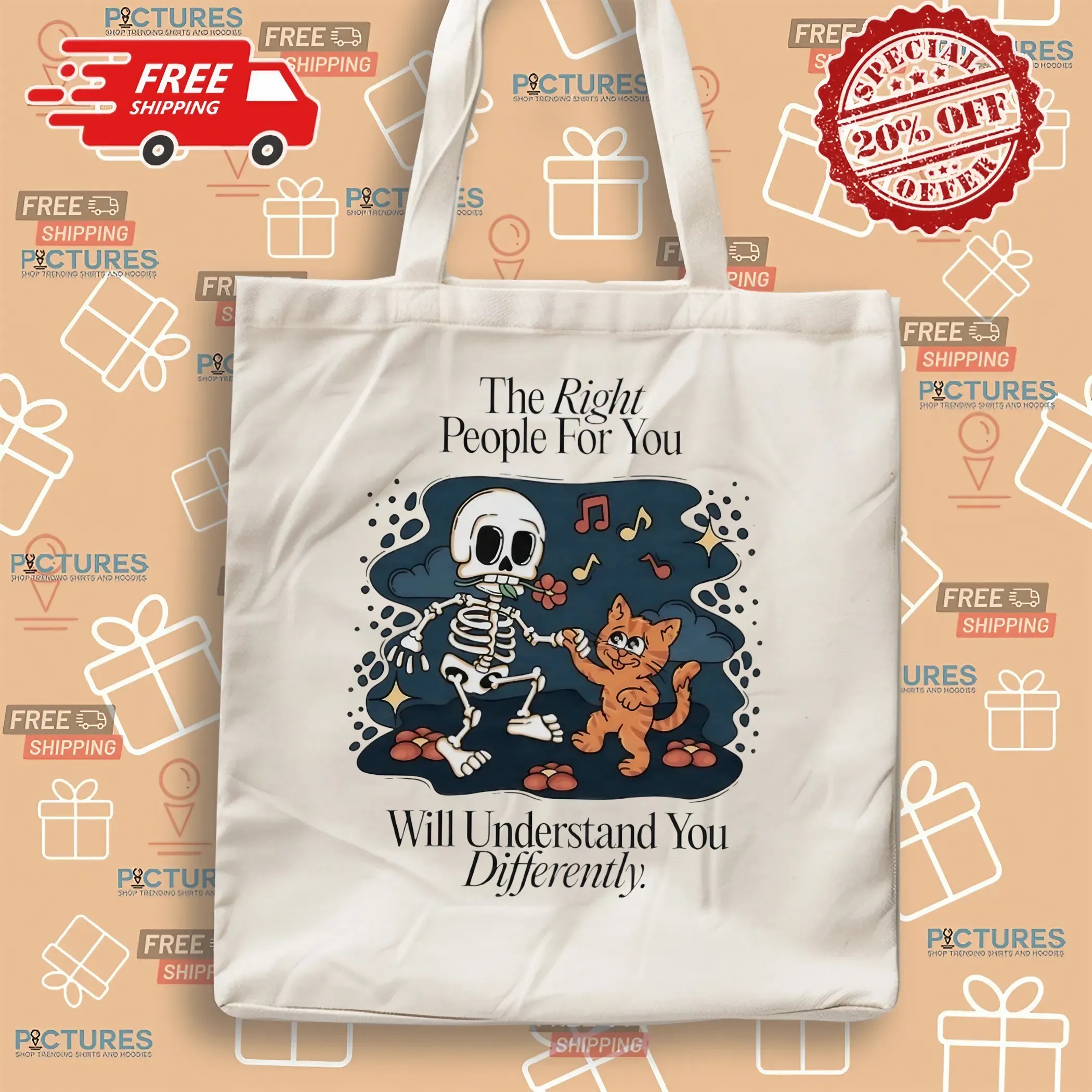 Skeleton And Cat The Right People For You Will Understand You Differently T Shirt
